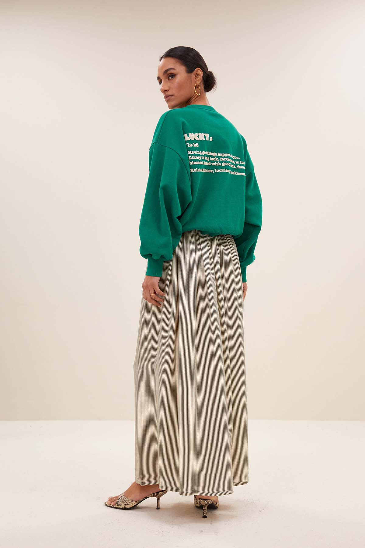 Sweatshirt bibi dictionary big sweater peacock green Sweatshirt By Bar