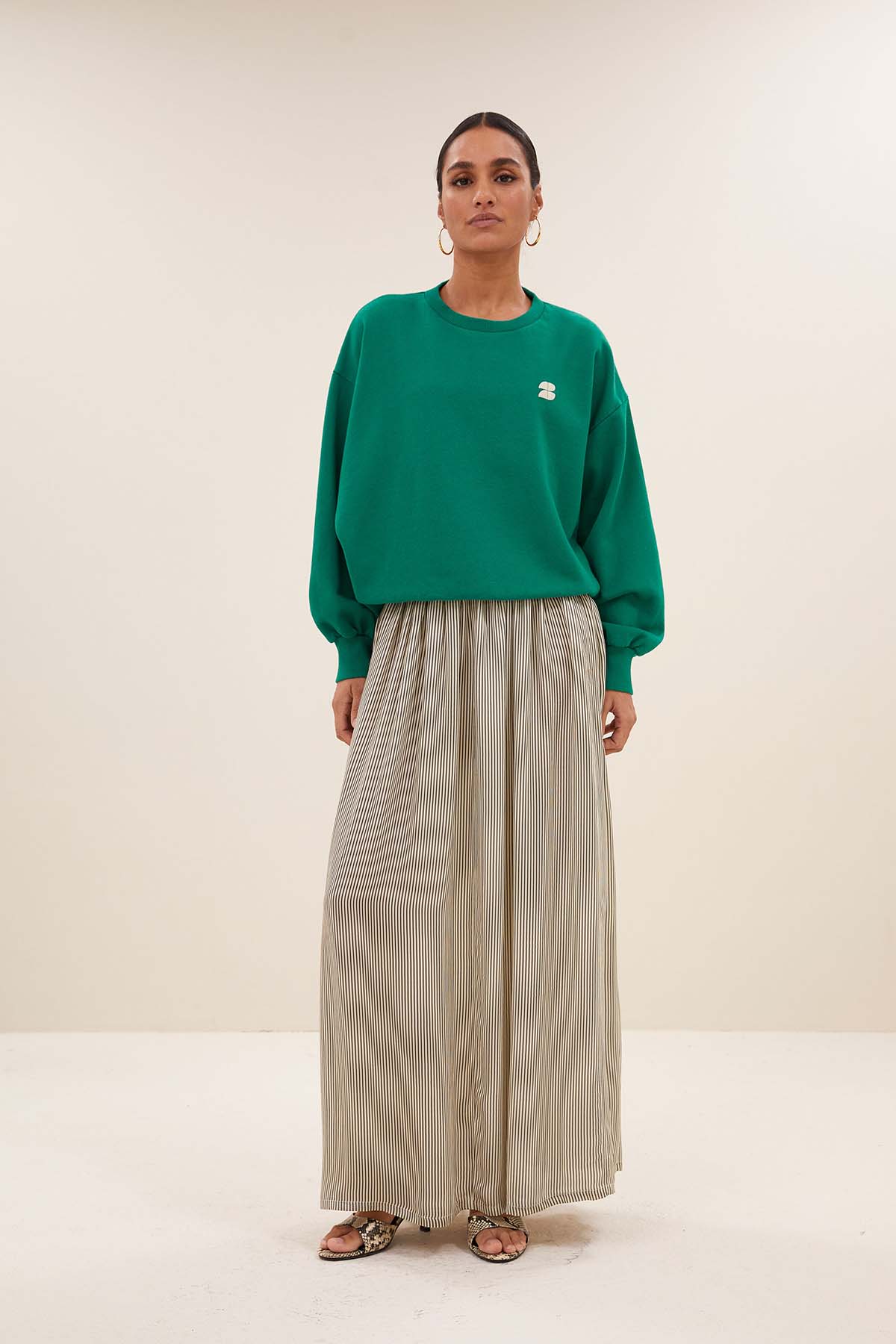 Sweatshirt bibi dictionary big sweater peacock green Sweatshirt By Bar