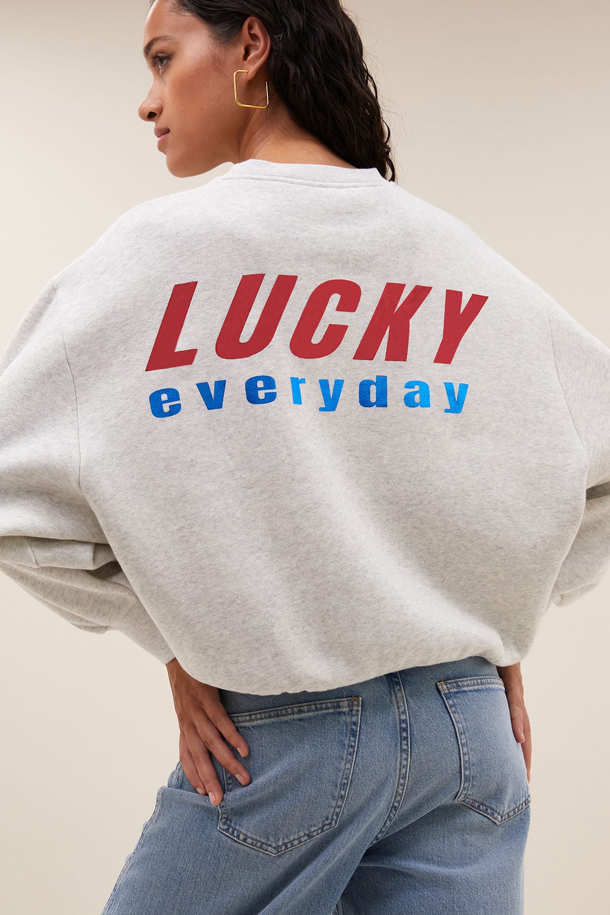 Sweatshirt bibi melange lucky everyday light grey melee Sweatshirt By Bar