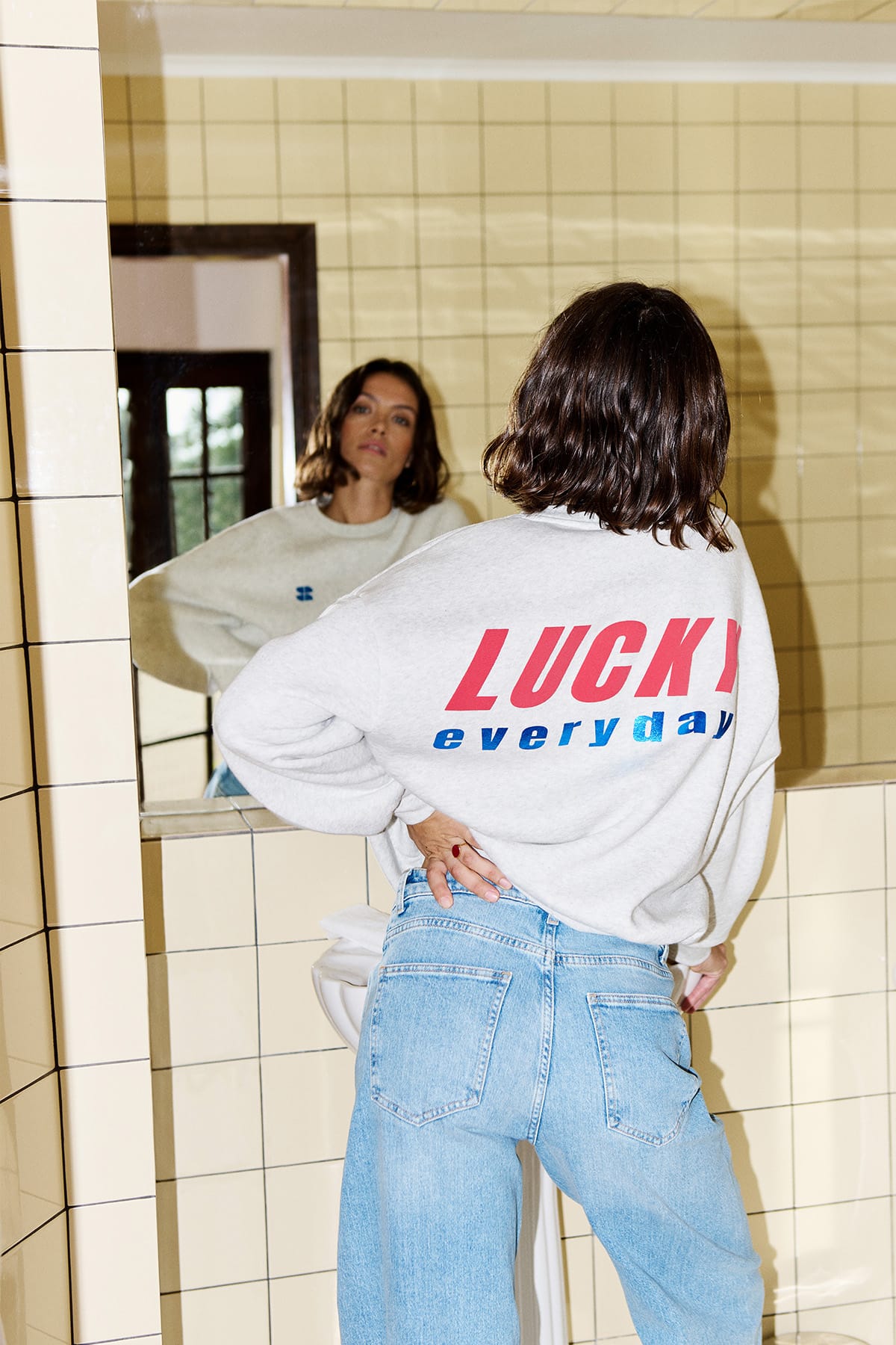 Sweatshirt bibi melange lucky everyday light grey melee Sweatshirt By Bar