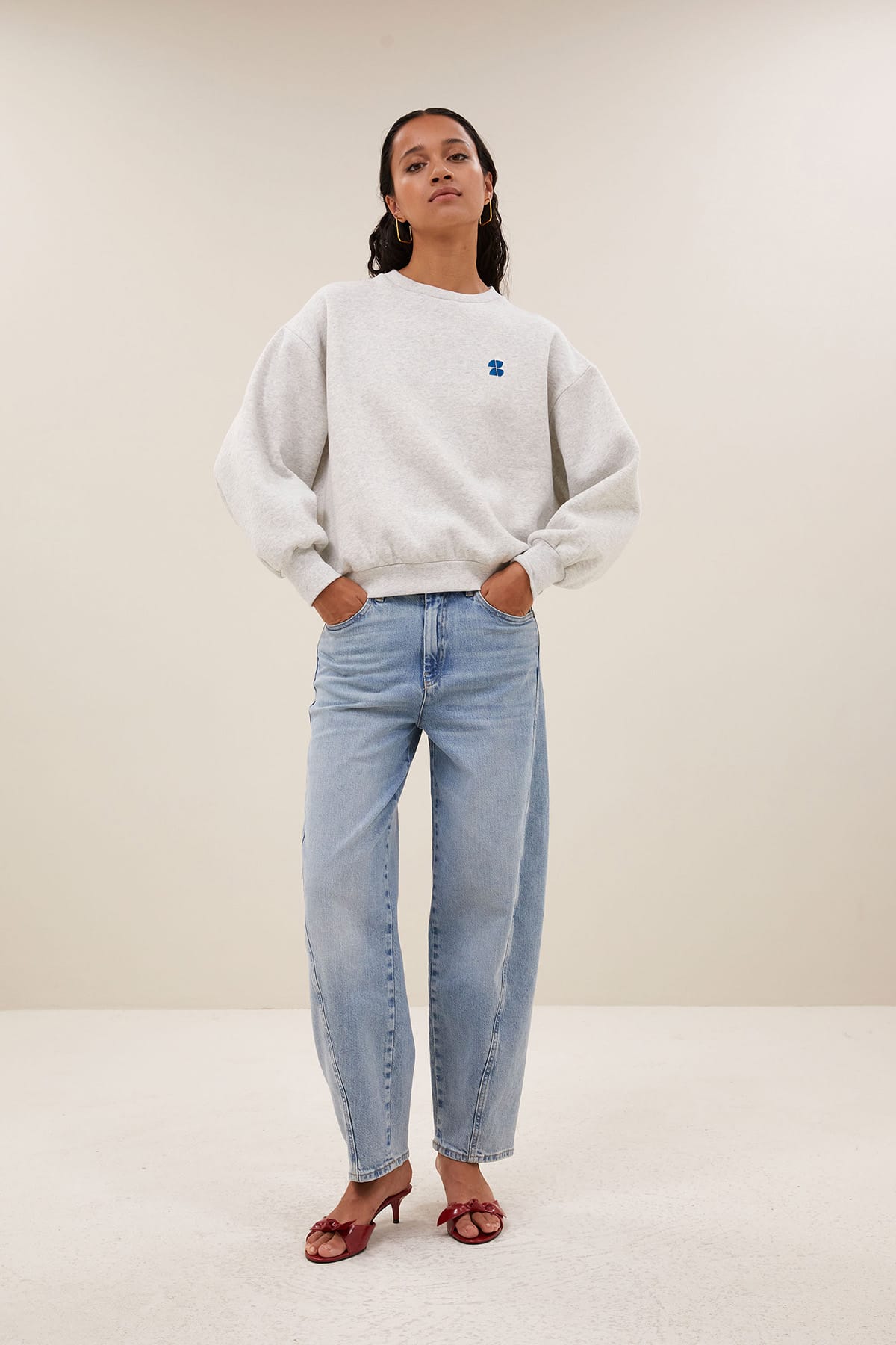 Sweatshirt bibi melange lucky everyday light grey melee Sweatshirt By Bar