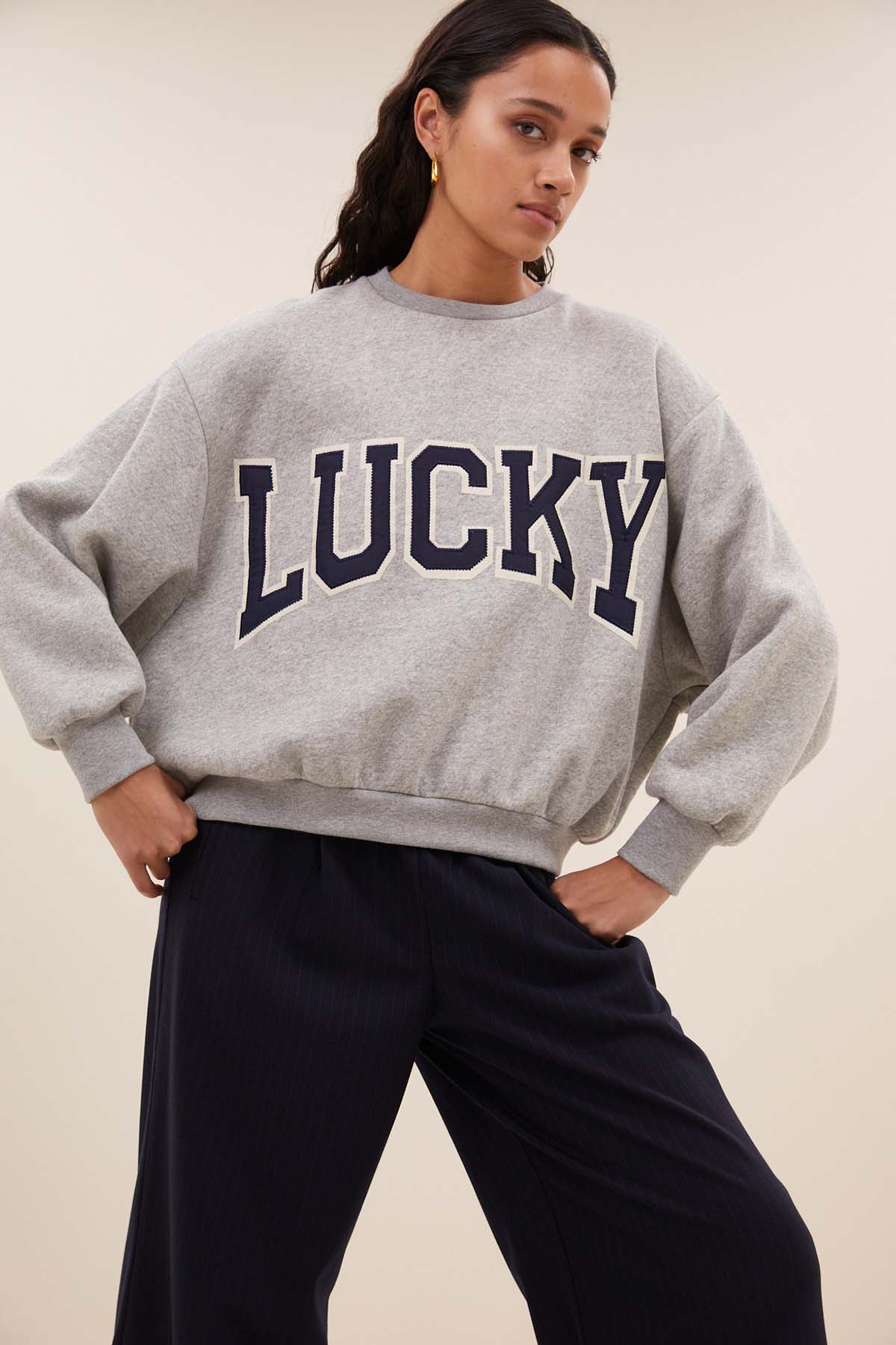 Sweatshirt bibi patchwork grey melee Sweatshirt By Bar