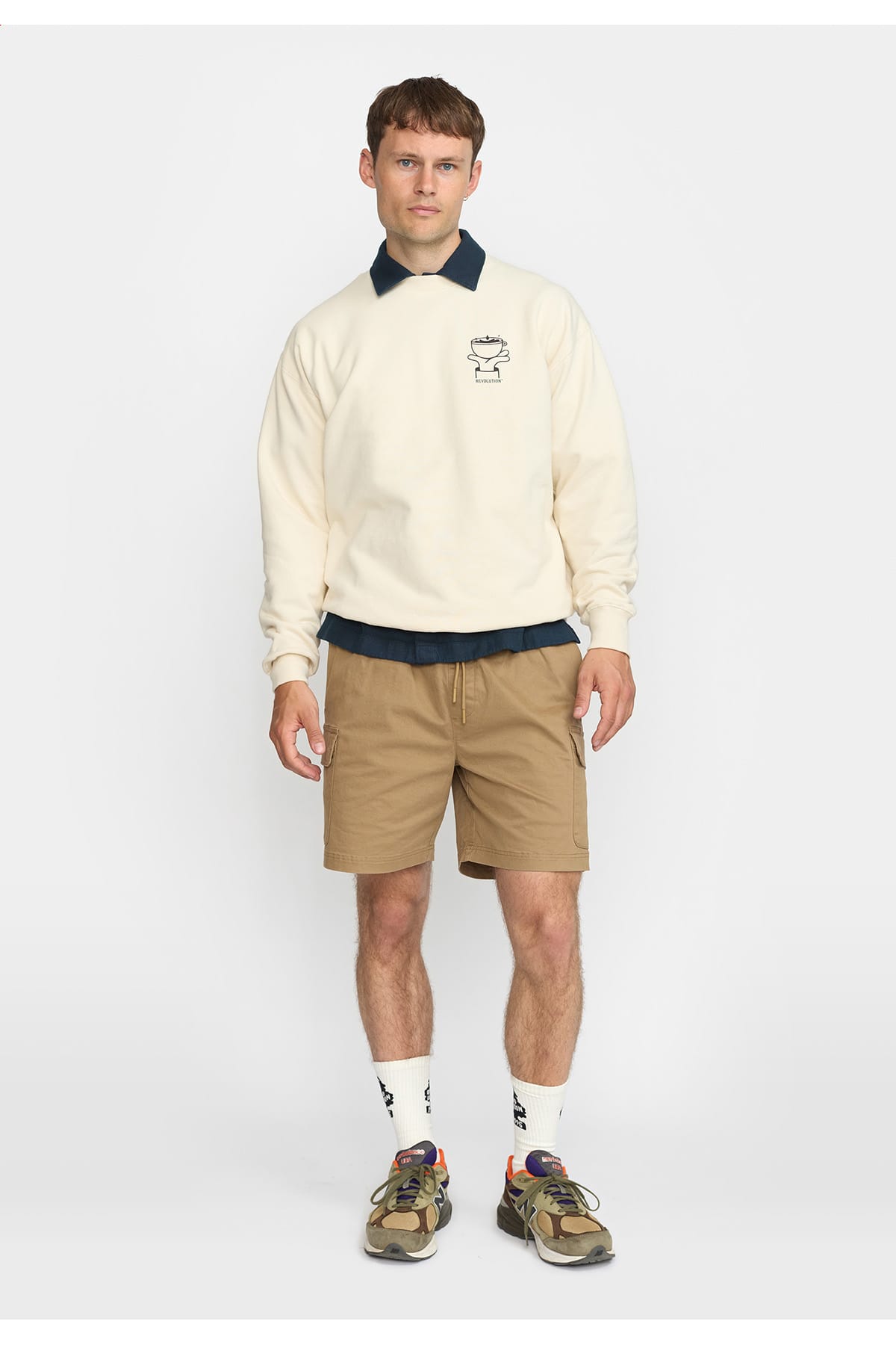 Sweatshirt Printed Crewneck Coffee Club Offwhite Sweatshirt RVLT Revolution
