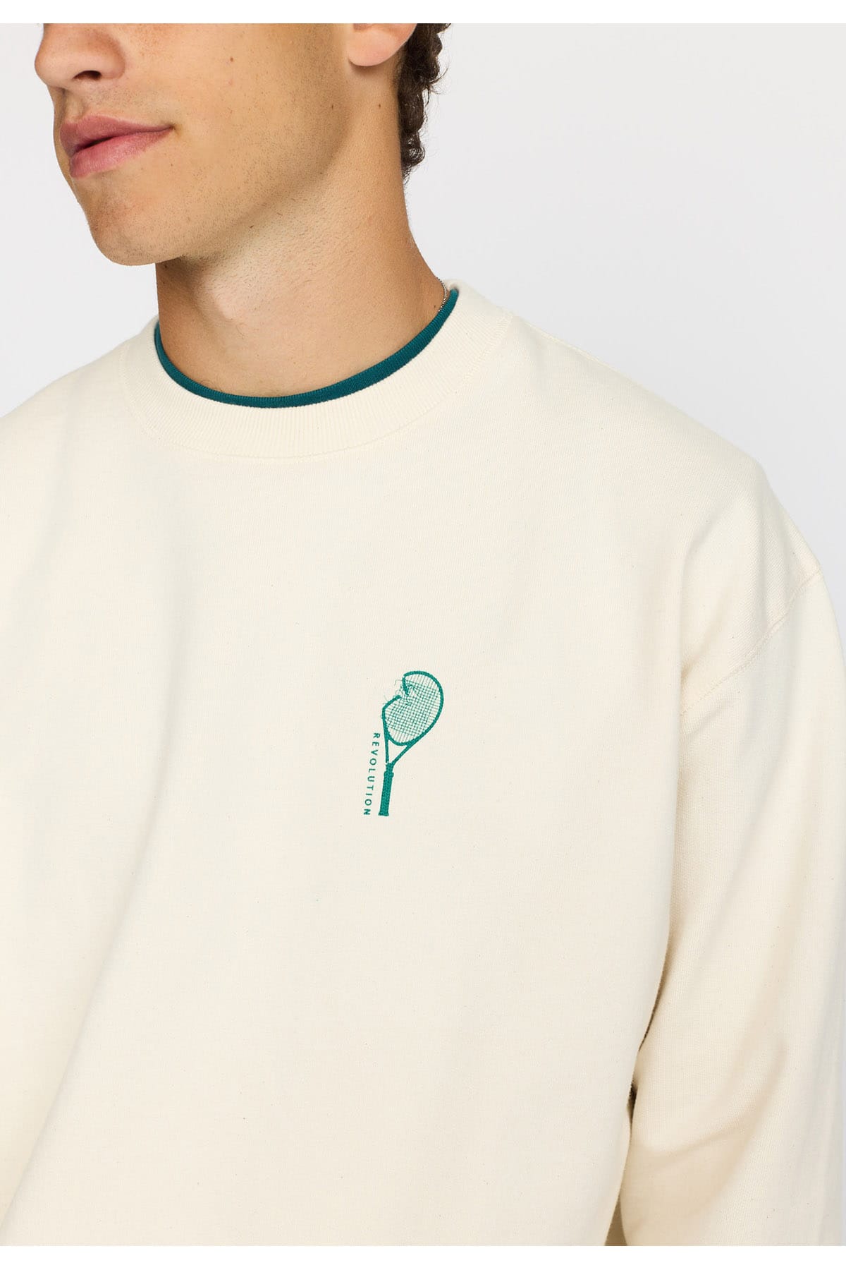 Sweatshirt Printed Crewneck Offwhite Sweatshirt RVLT Revolution