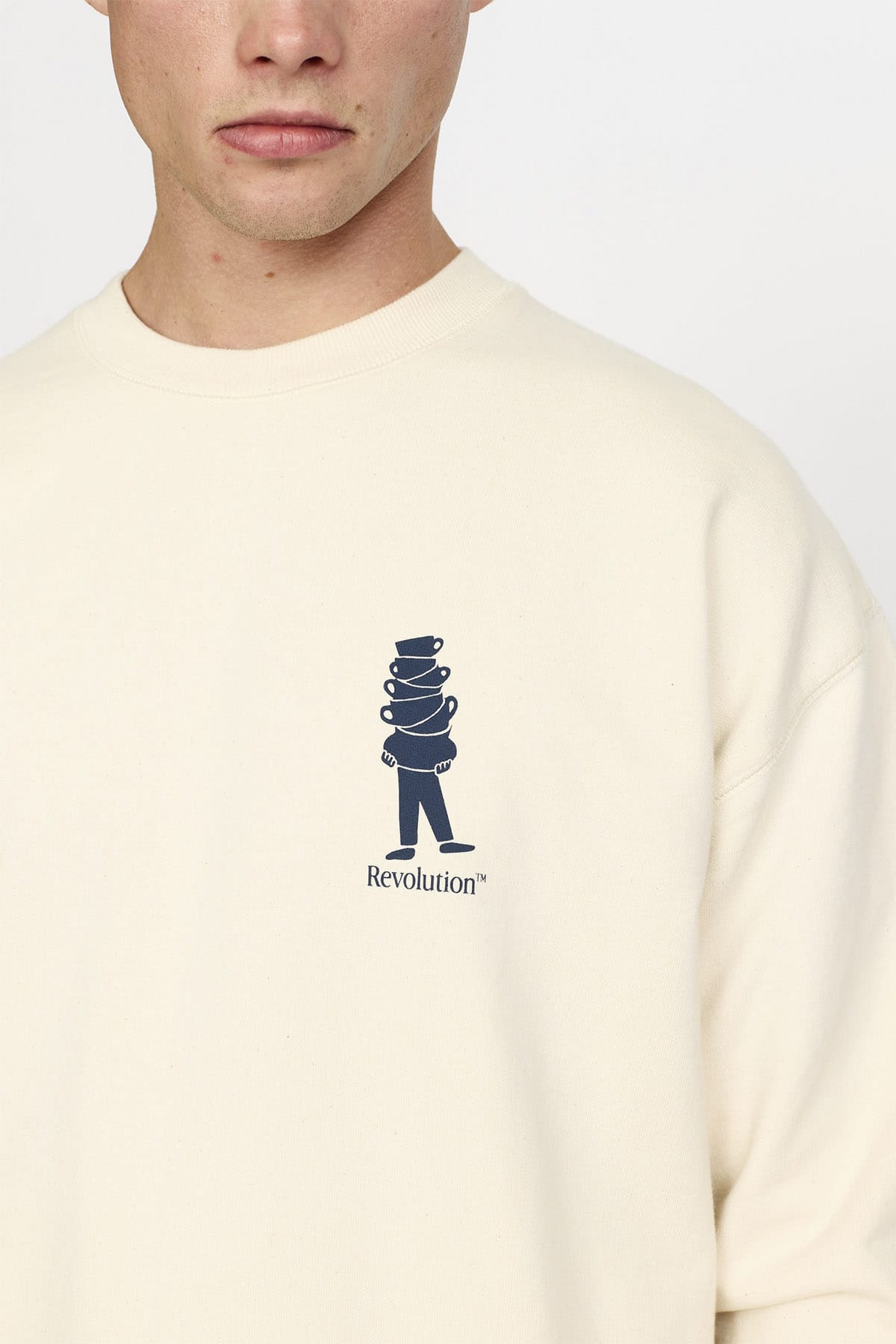 Sweatshirt Printed Crewneck Offwhite Sweatshirt RVLT Revolution