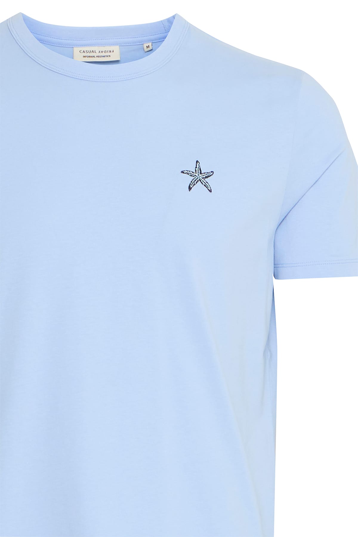 T-Shirt CFEMMET tee with embroidery Chambray Blue T-Shirt Casual Friday