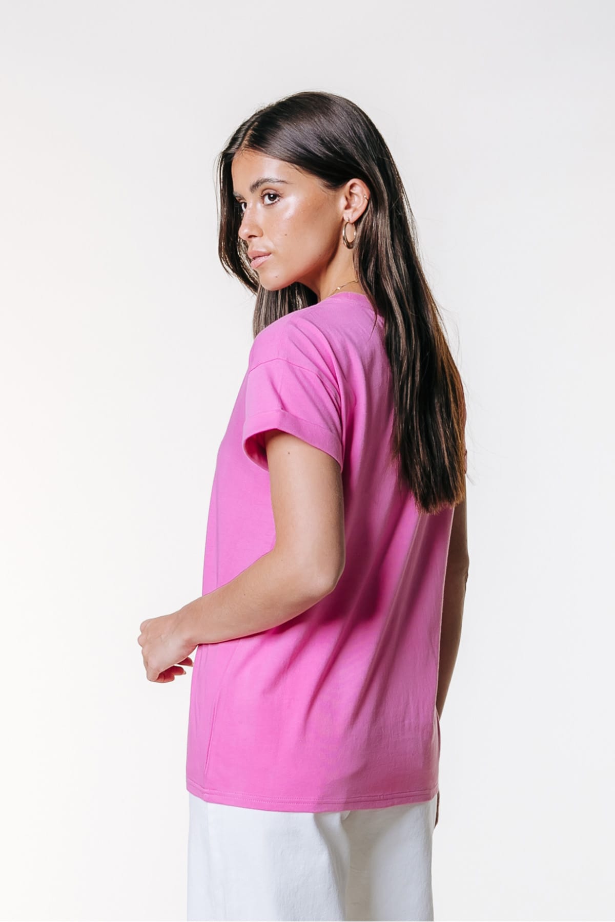 T-Shirt Uni Logo Boxy Light pink T-Shirt Colourful Rebel