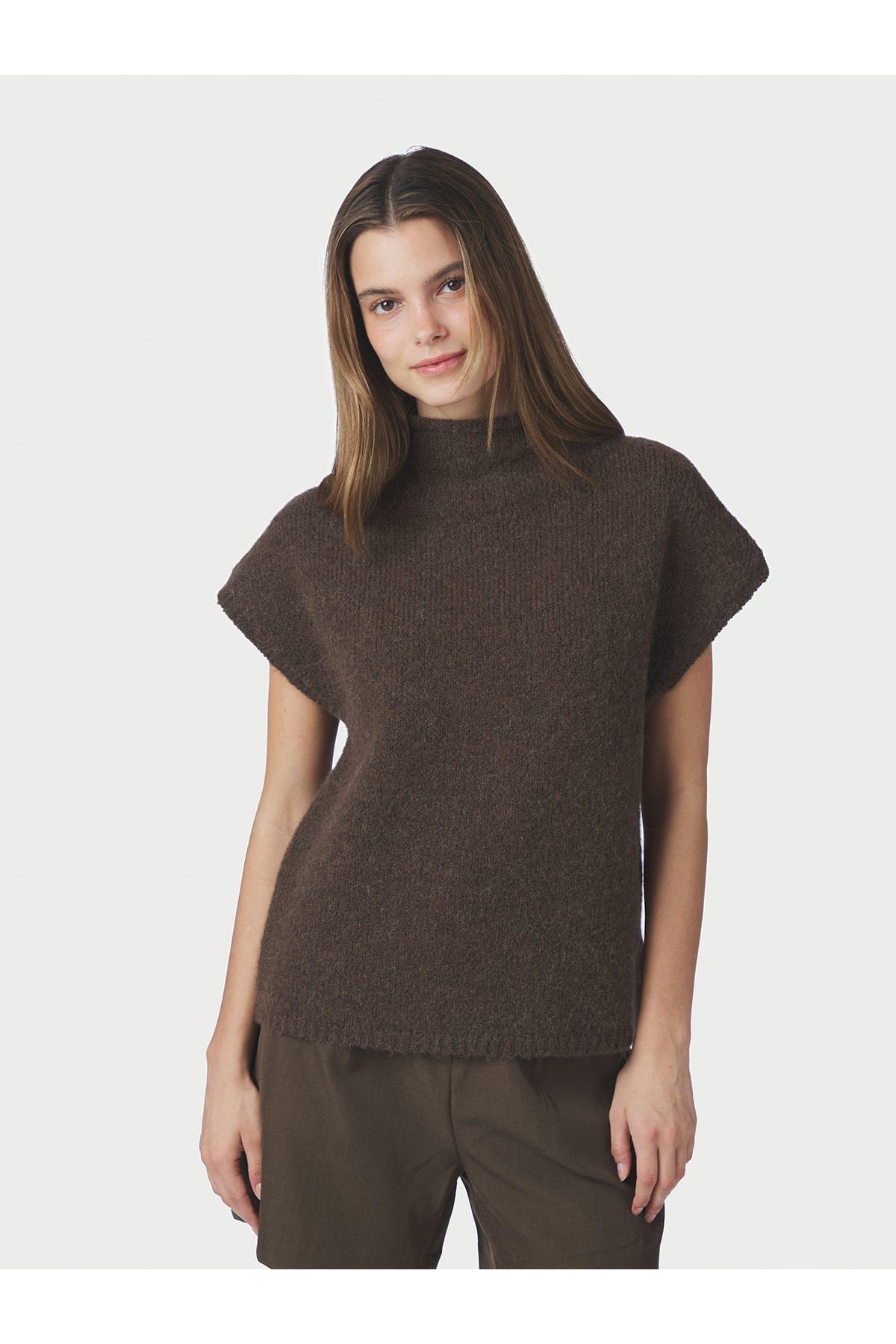 Top Jona Knit Brown Melange Top Neo Noir