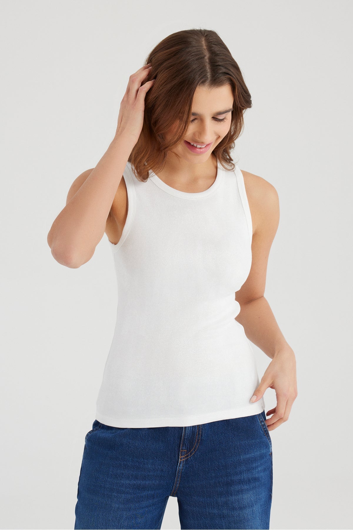 Top Liv White Pearl Top C.O.J - Cup of Joe Denim