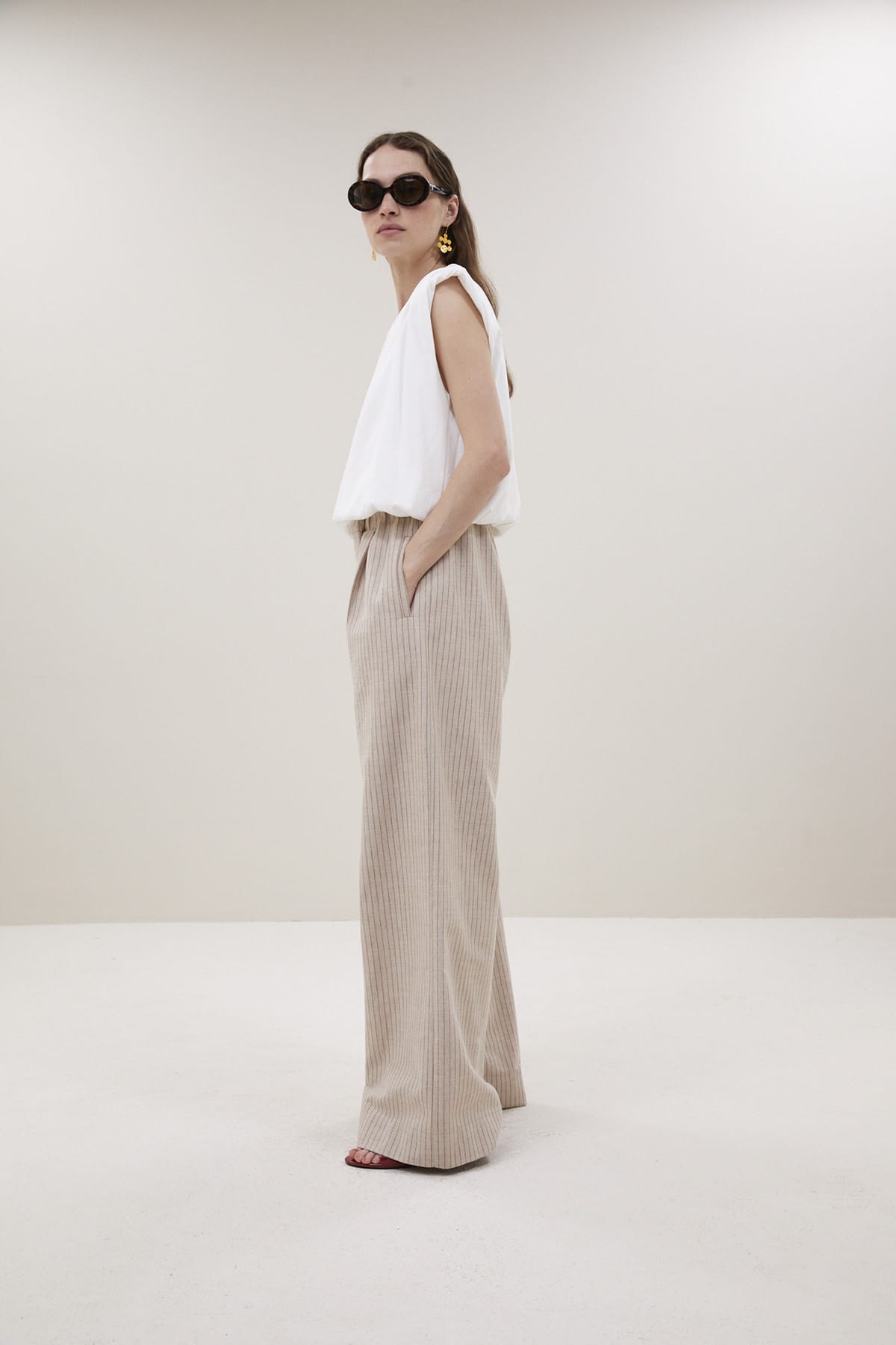 Top nilou jersey off white Top By Bar