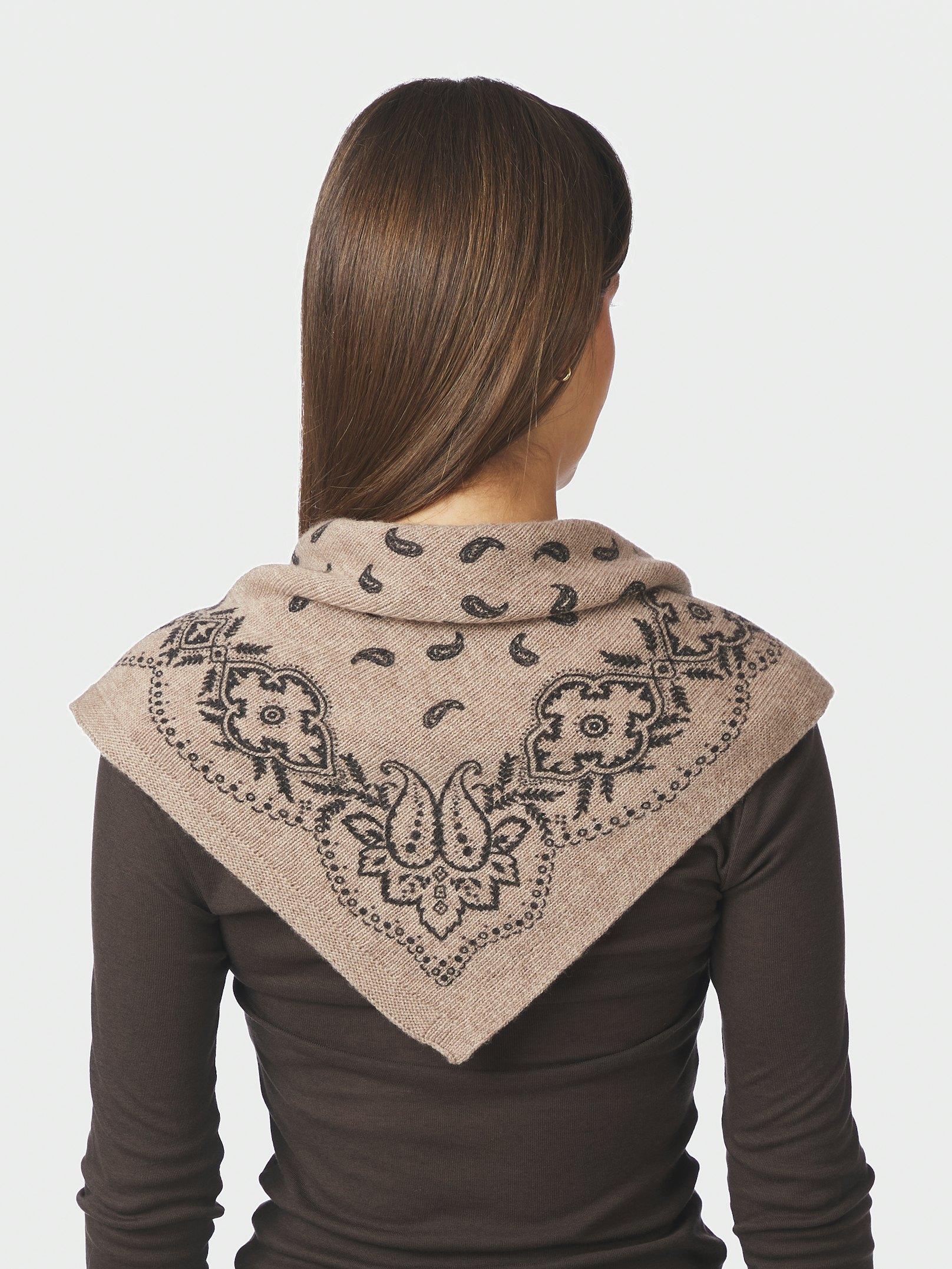 Tuch Adelina Paisley Knit Scarf Beige Melange Tuch Neo Noir