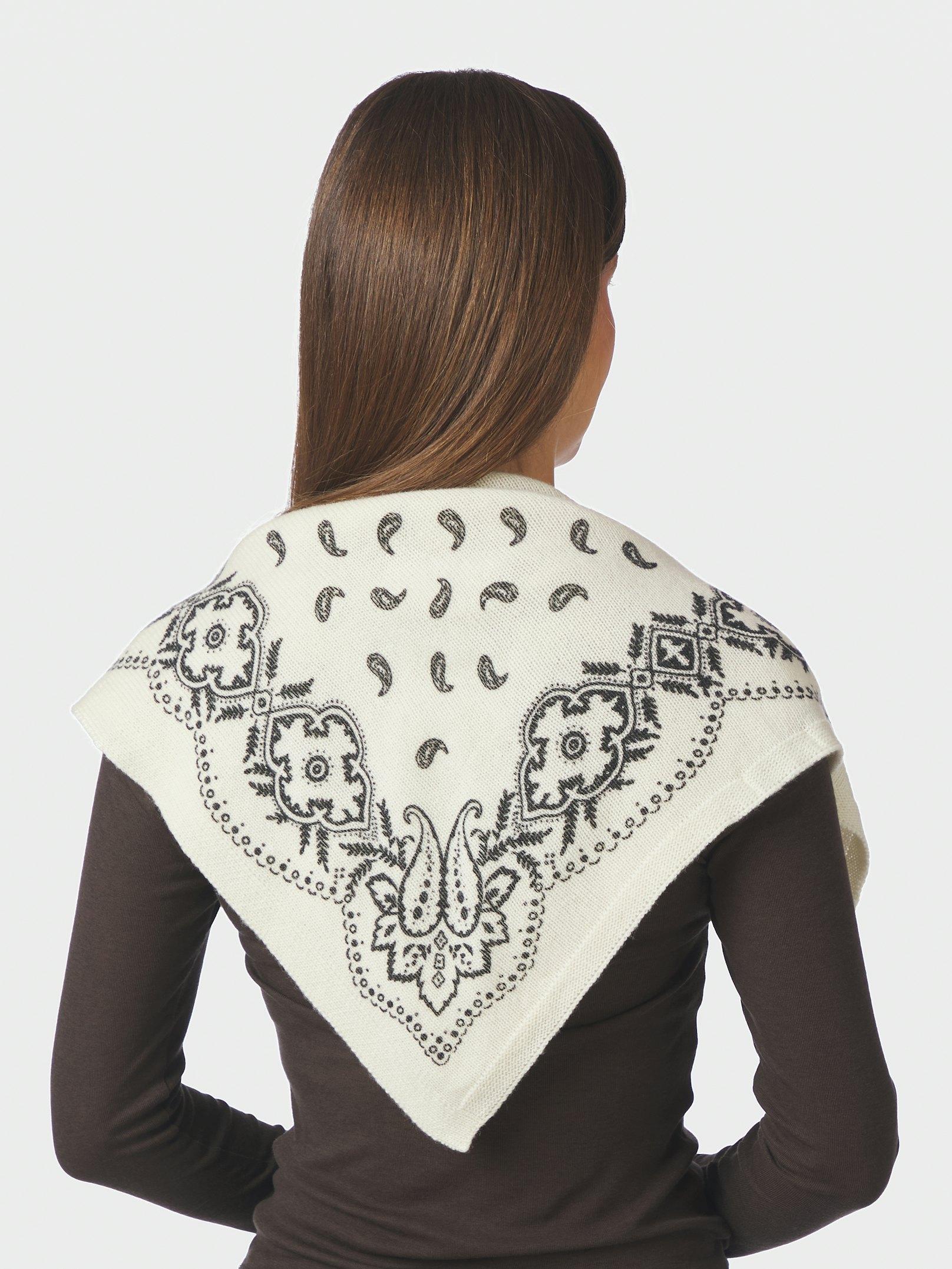 Tuch Adelina Paisley Knit Scarf Off White Tuch Neo Noir