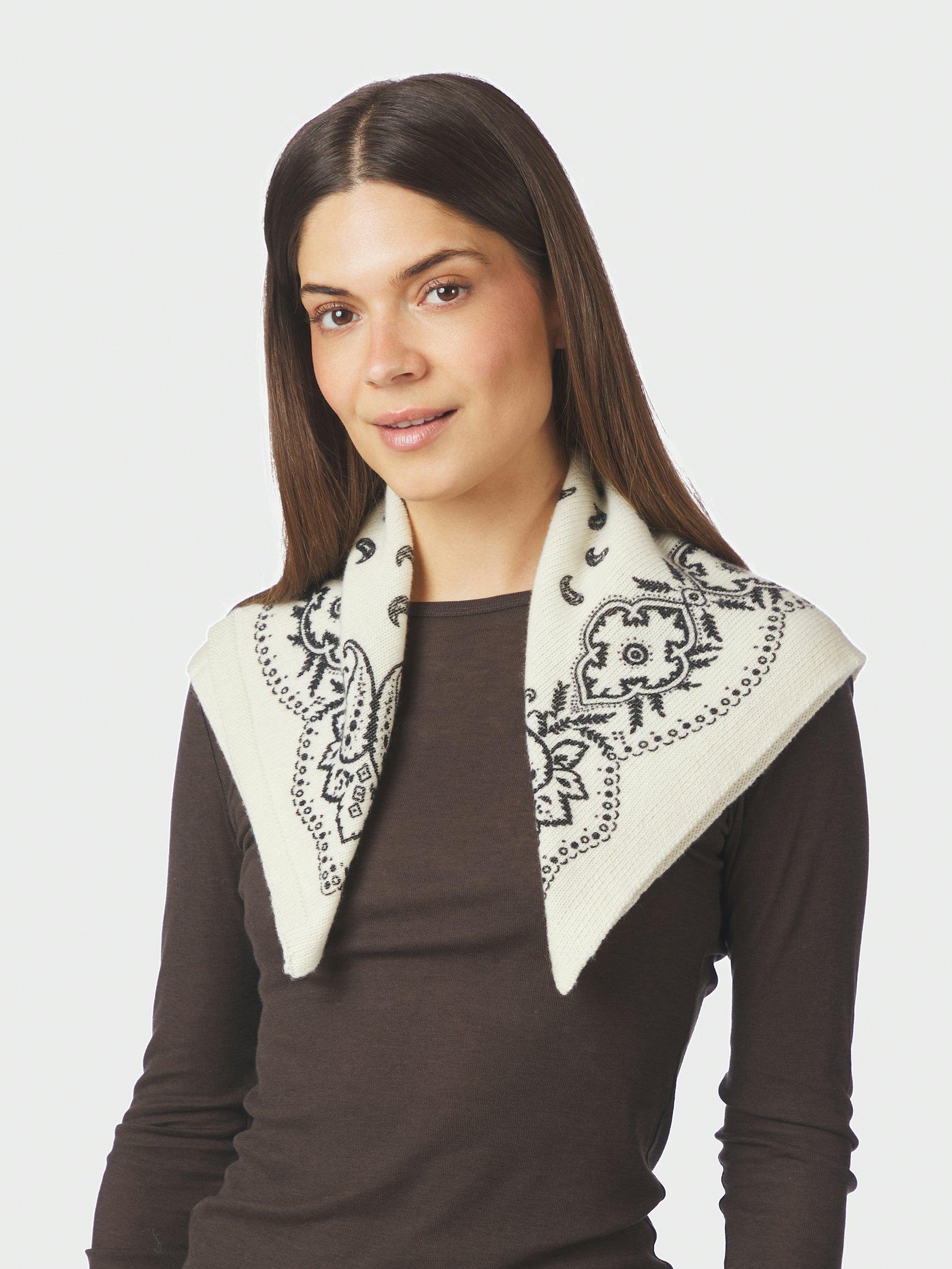 Tuch Adelina Paisley Knit Scarf Off White Tuch Neo Noir