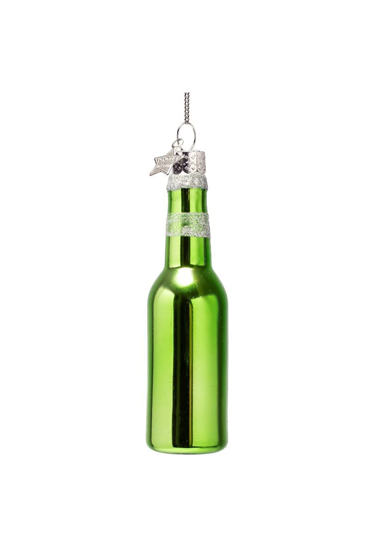 Weihnachtsbaumschmuck Ornament glass green beer bottle Weihnachtsbaumschmuck Vondels