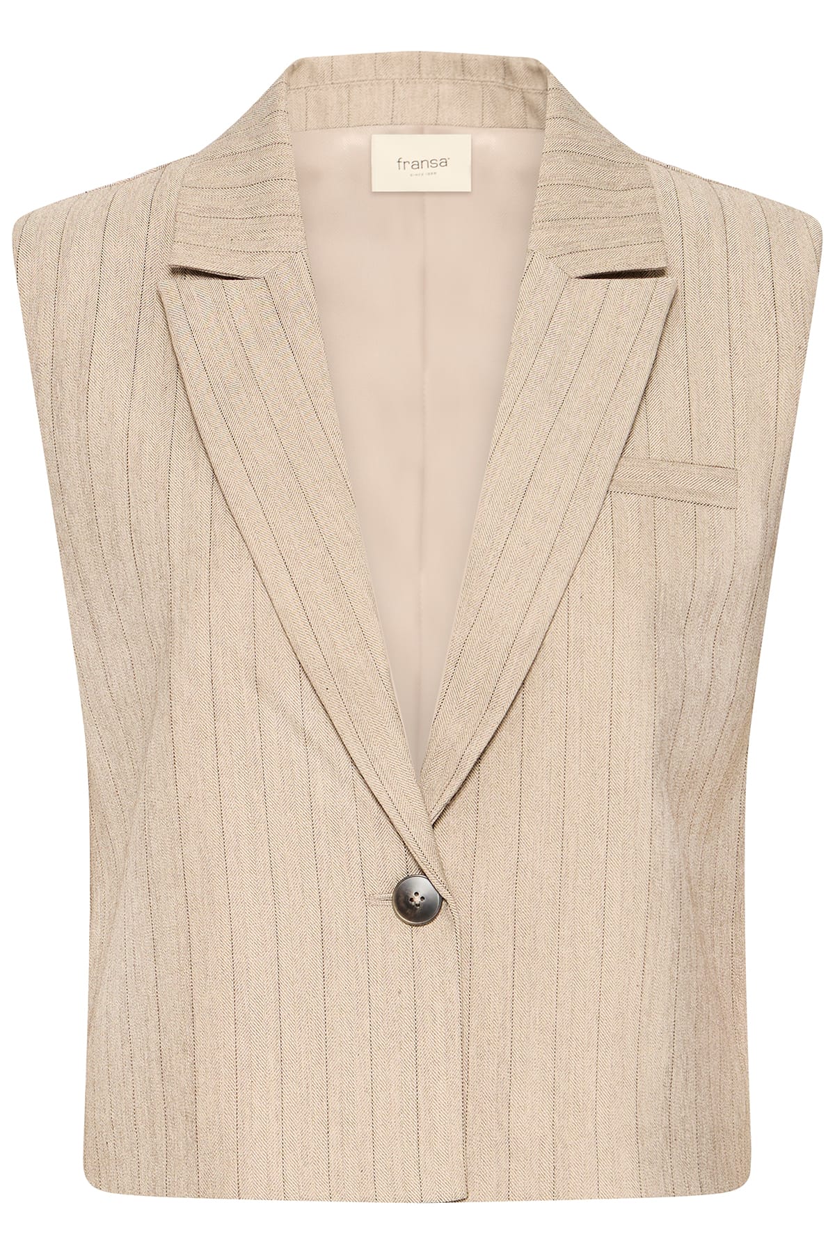 Weste FRALEX WA 1 GRAY MORN MELANGE PINSTRIPE Weste Fransa