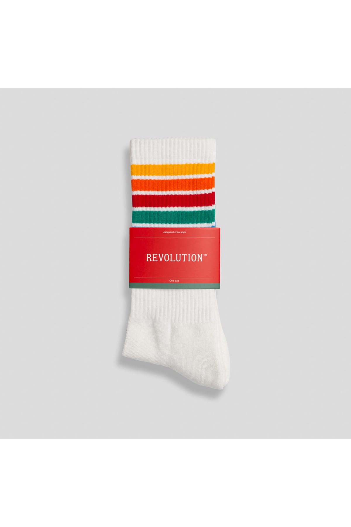 Socken Jaquard Crew Sock White Socken RVLT Revolution