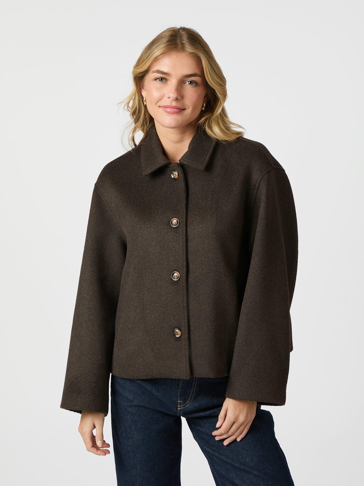 Jacke Hamra Wool Chocolate Brown
