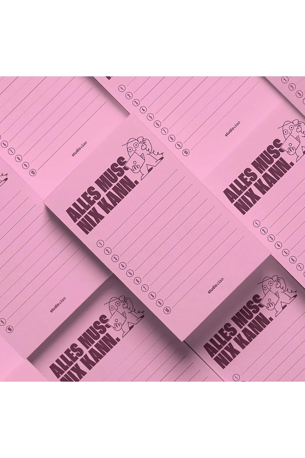 "Alles muss, nix kann" Block, 50 Seiten Weinprobe Block STUDIO CIAO 