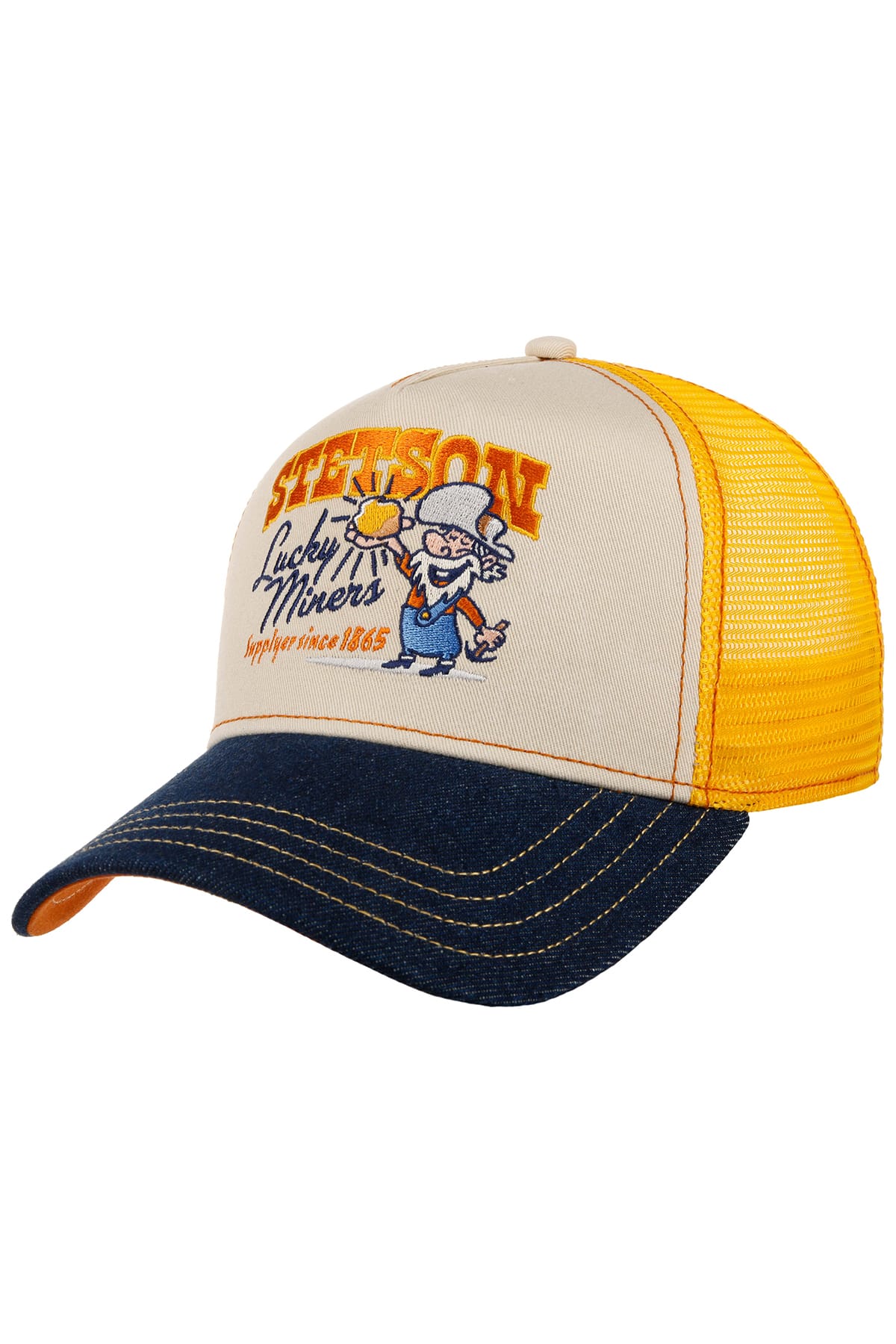 Baseballcap Trucker Cap Lucky Miners denim blue/offwhite Baseballcap Stetson 