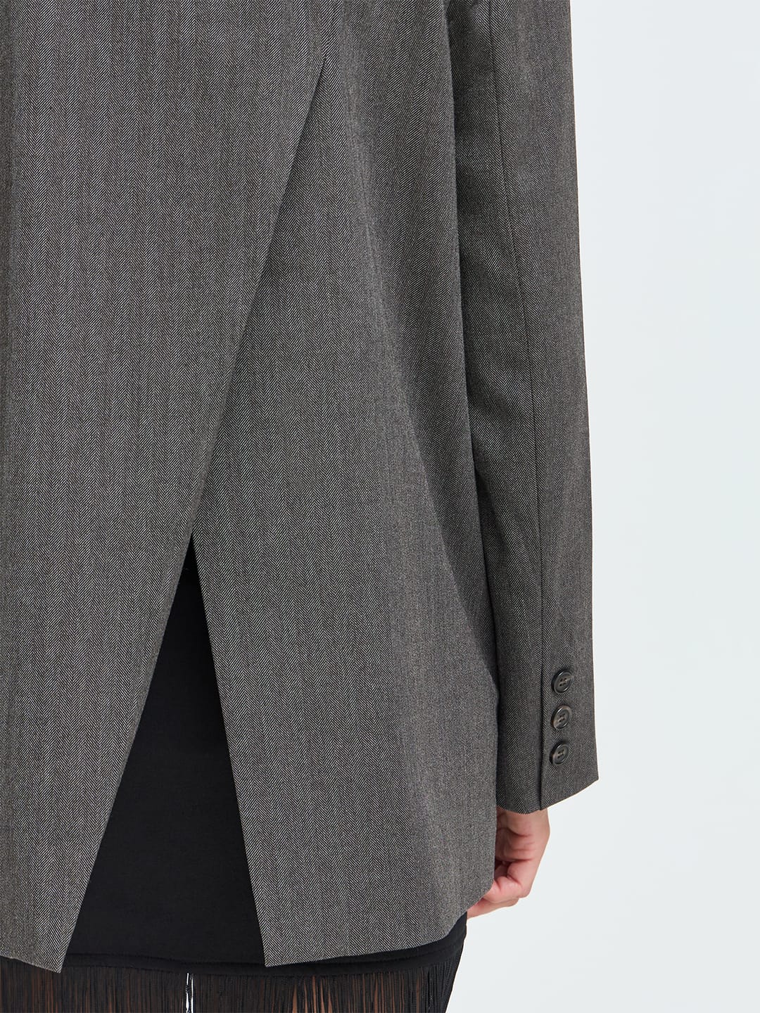 Blazer FRNOVIE BLA 1 BLACK AND GRAY HERRINGBONE Blazer Fransa 