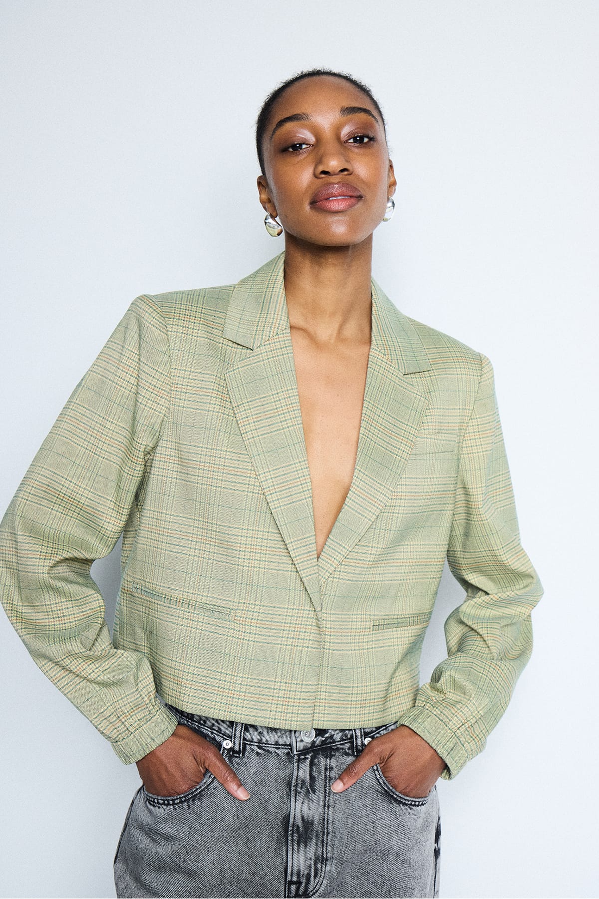 Blazer IHJOLI BL GREEN CHECK Blazer ICHI 