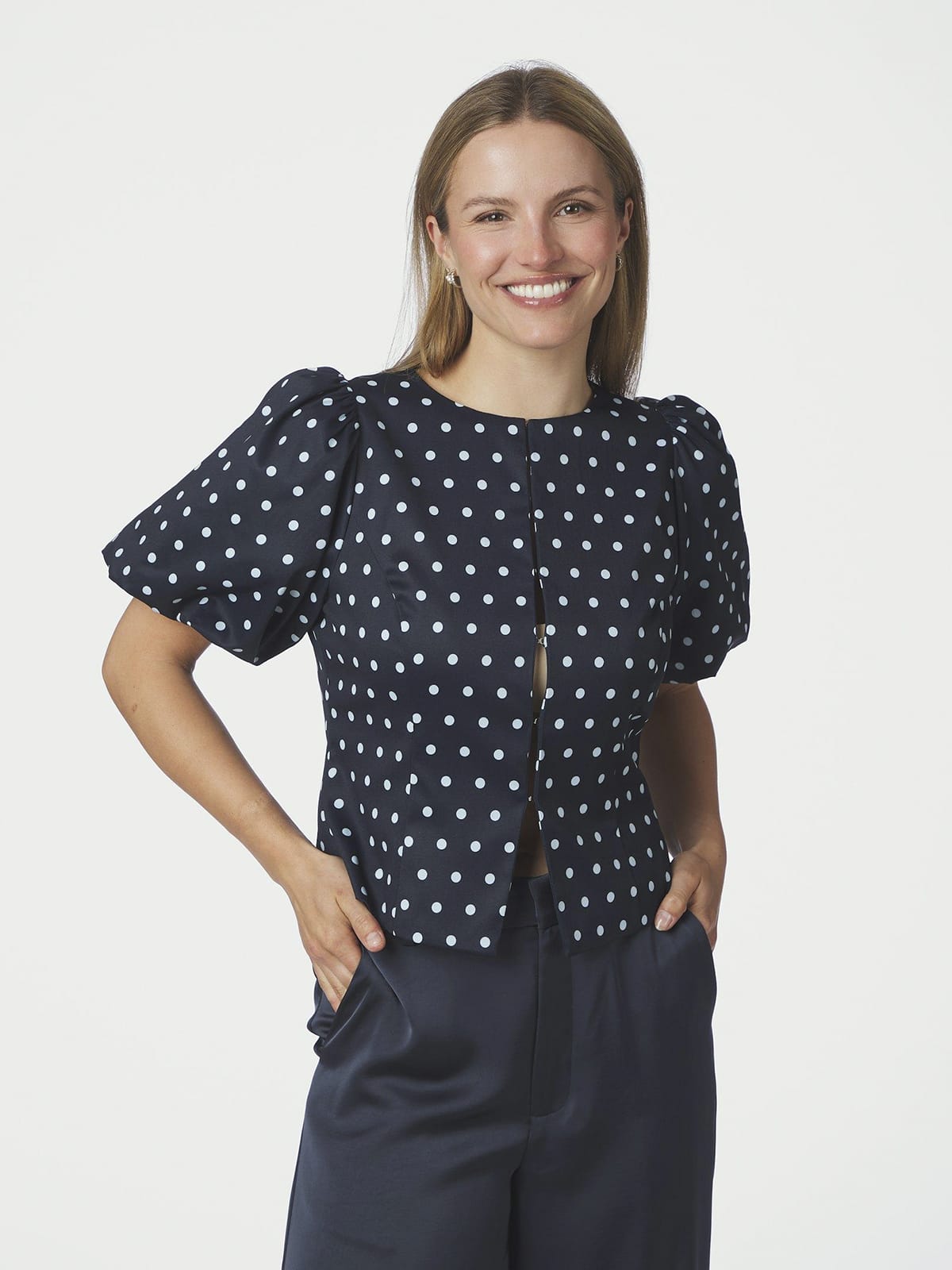 Bluse Anela Dot Navy Bluse Neo Noir 