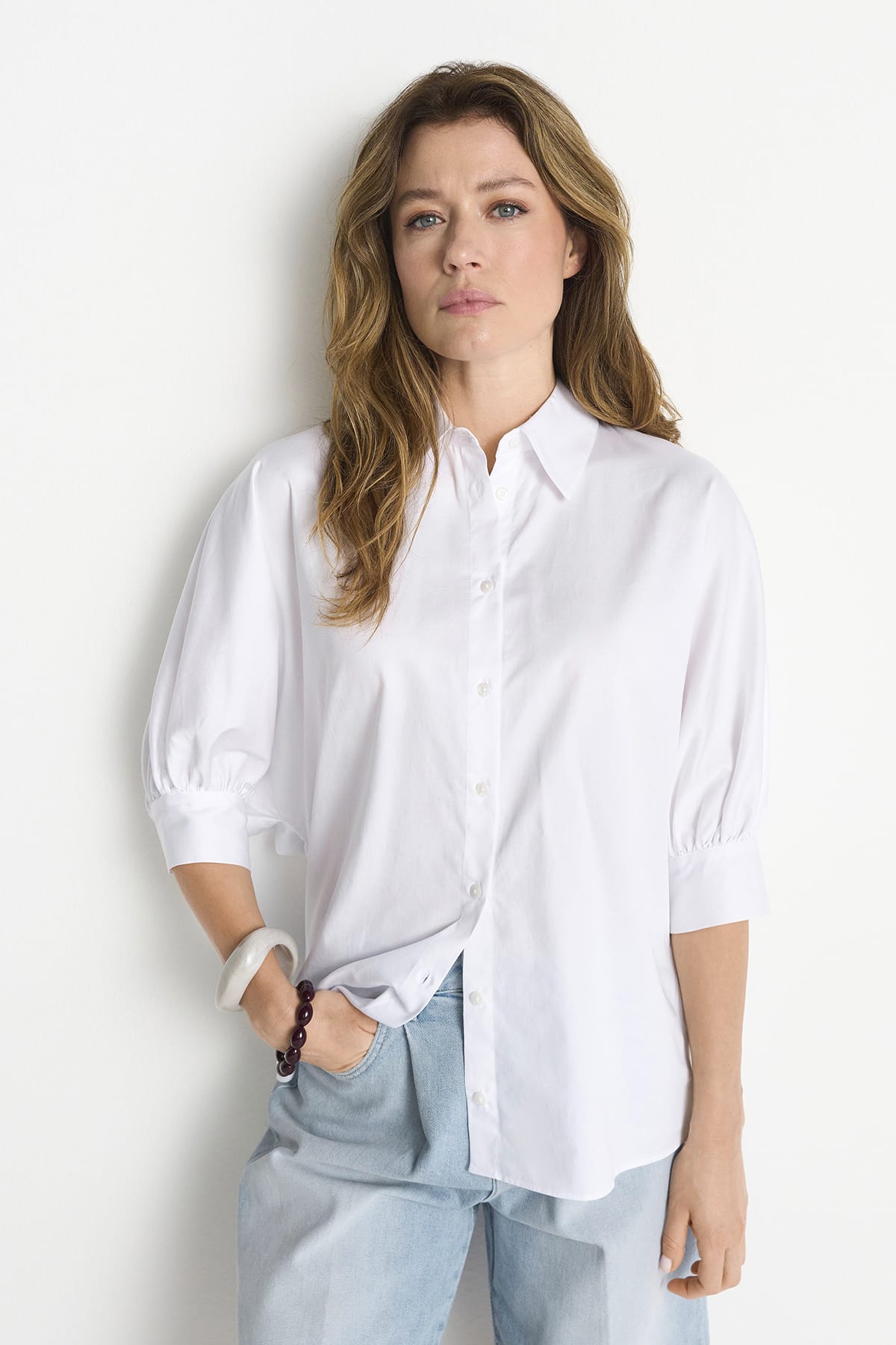 Bluse Cotton white Bluse Rich&Royal 