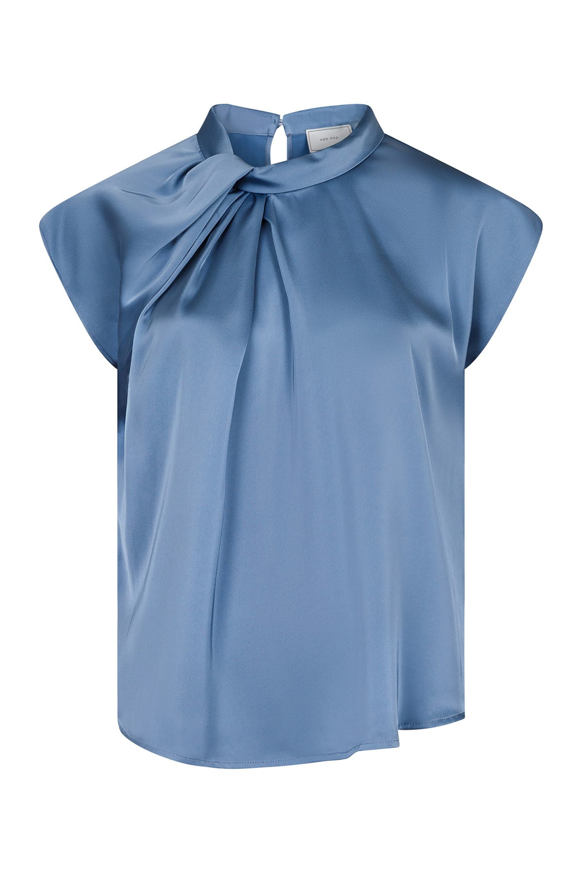 Bluse Fleur Drapy Satin Dusty blue Bluse Neo Noir 