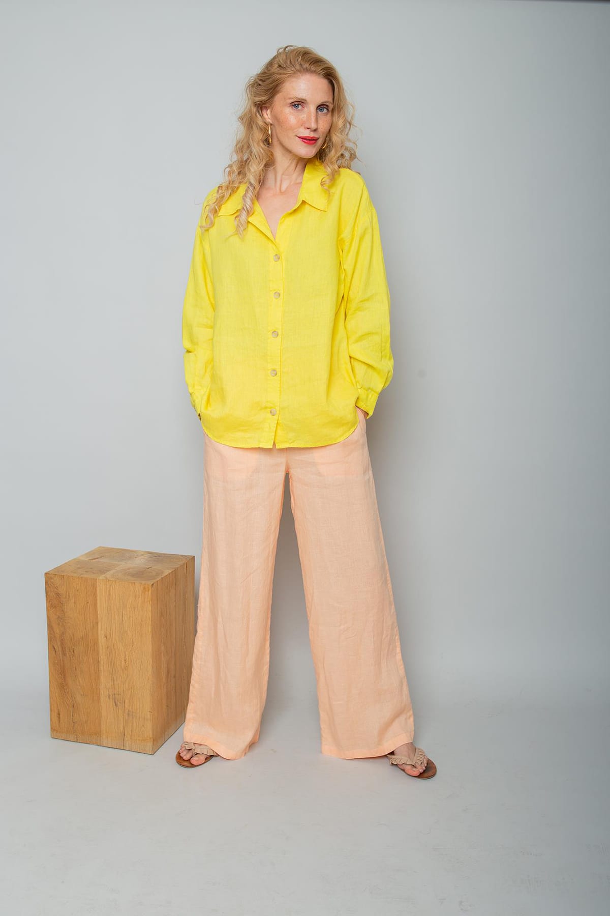 Bluse Lässig gewaschene Leinen-Ware sun Bluse Emily van den Bergh 
