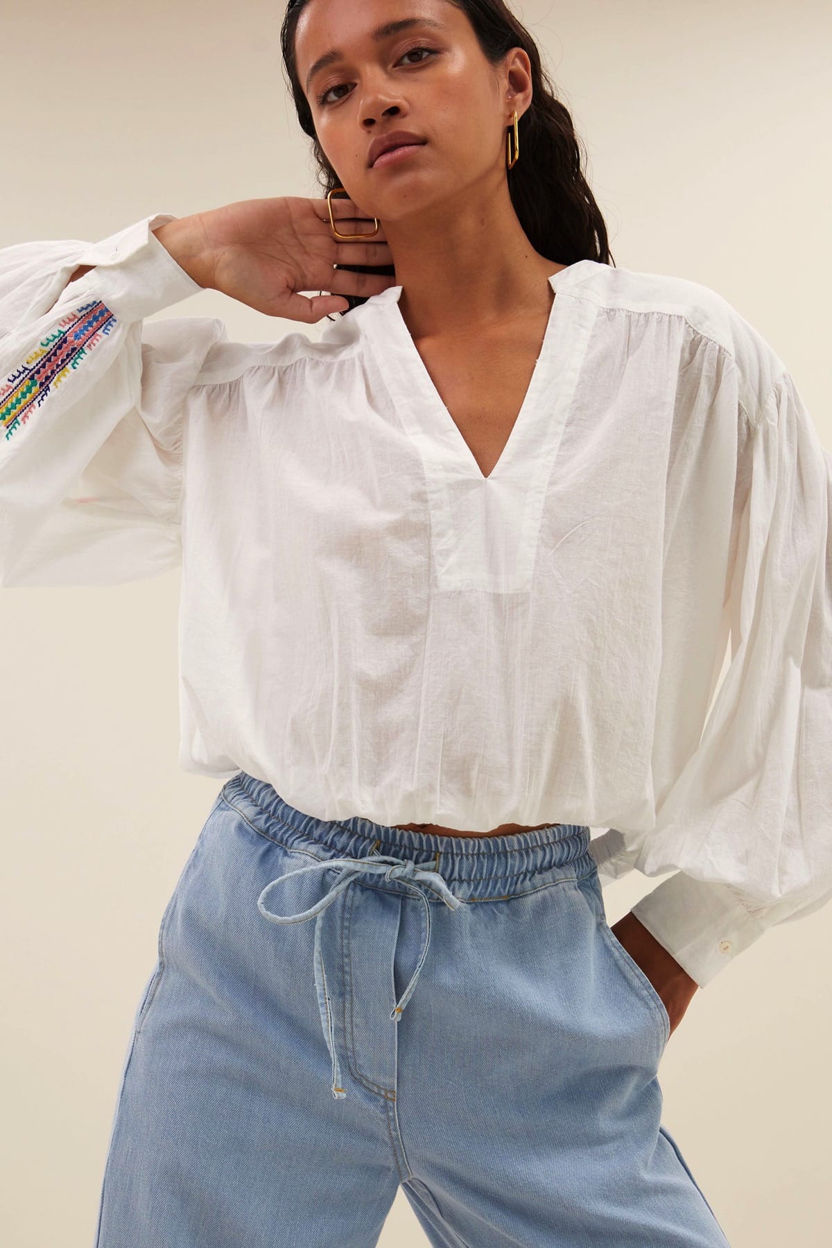 Bluse linn off white Bluse By Bar 