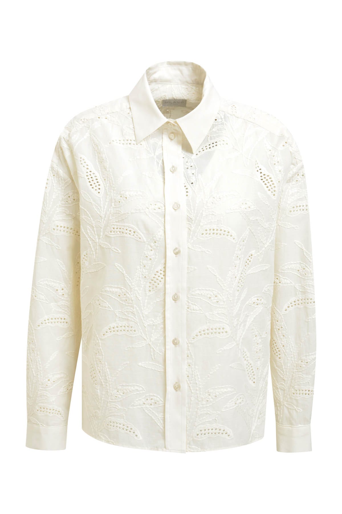 Bluse oversized, 1/1 sleeve offwhite print Bluse Milano 