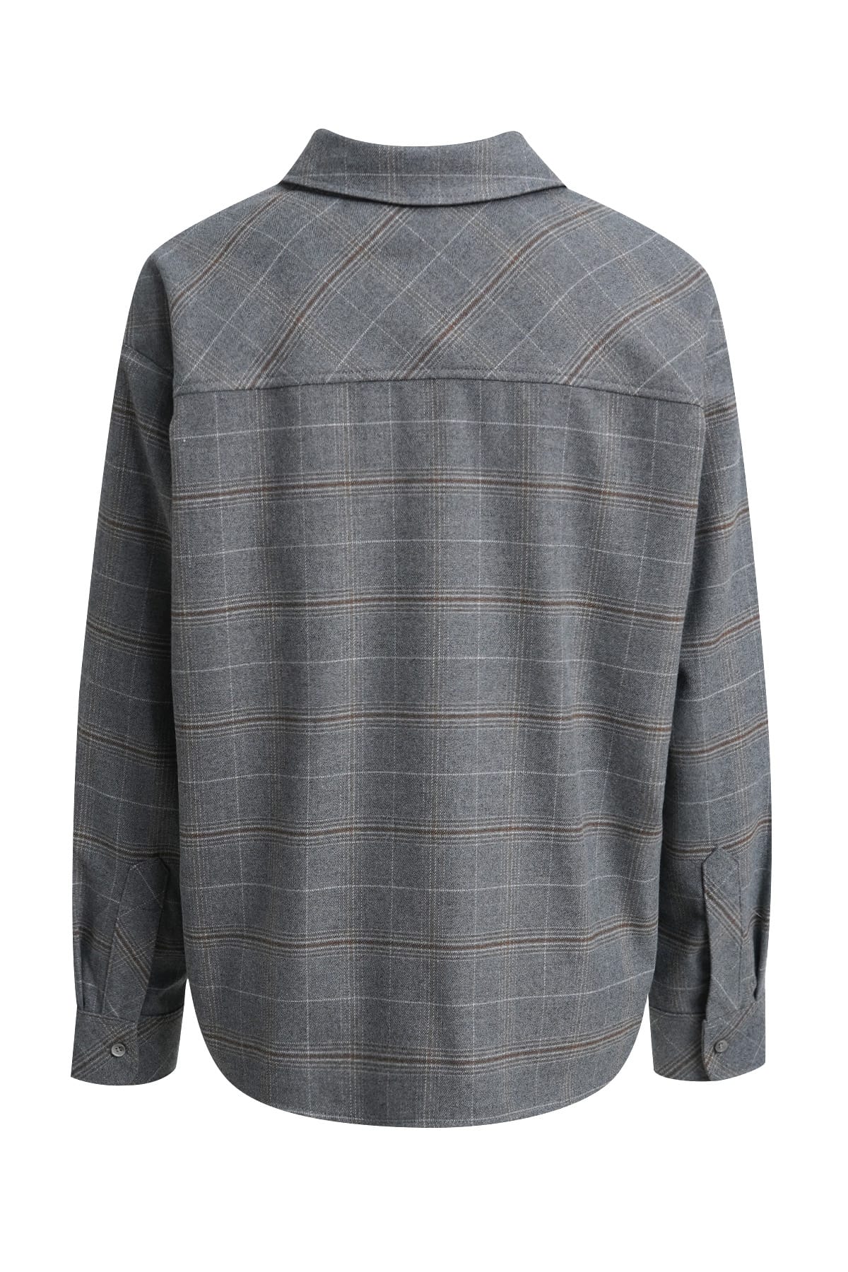 Bluse oversized shirt blouse, 1/1 sleeve grey melange print Bluse Milano 