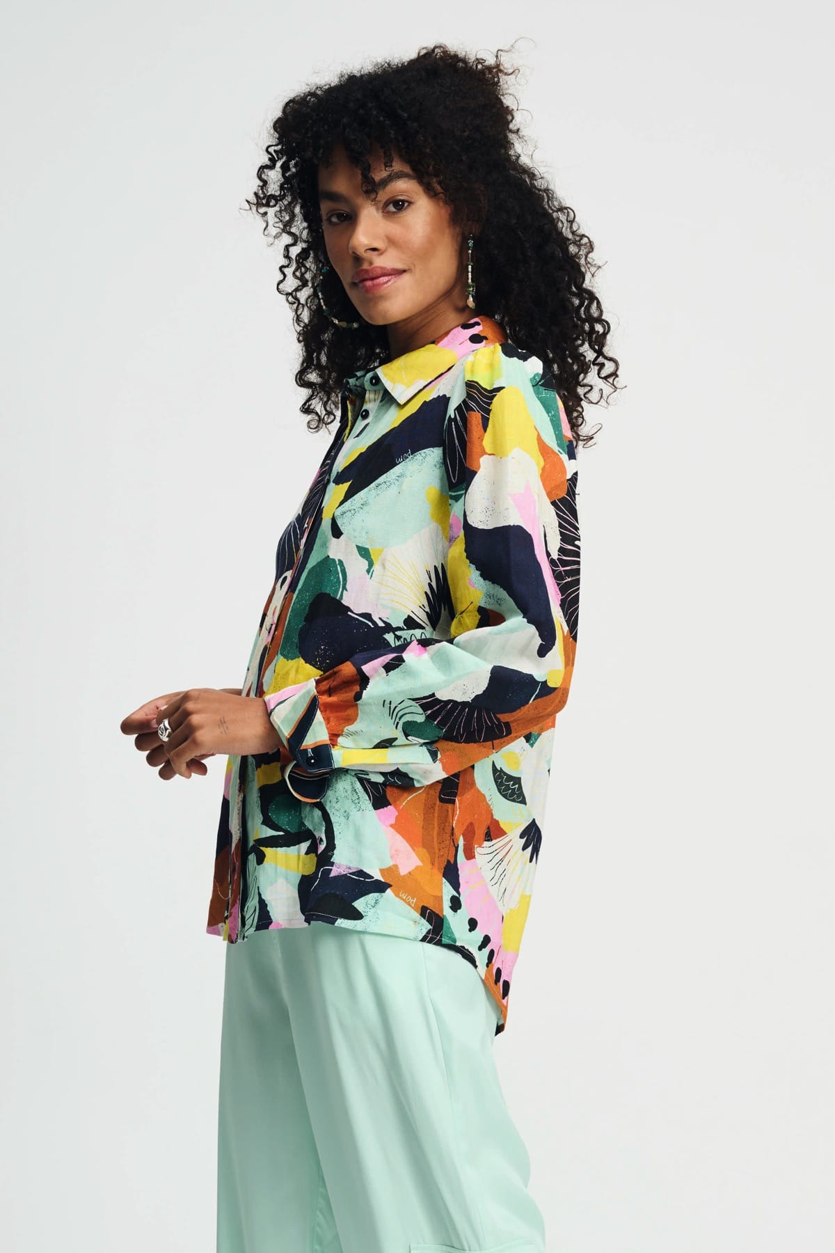 Bluse - Paradise Linen Multicolour Bluse POM Amsterdam 