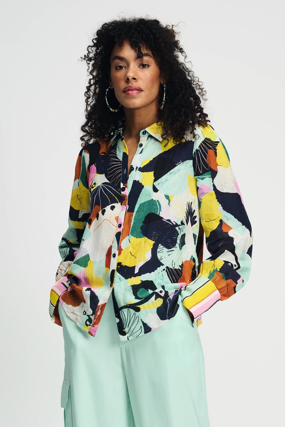 Bluse - Paradise Linen Multicolour Bluse POM Amsterdam 