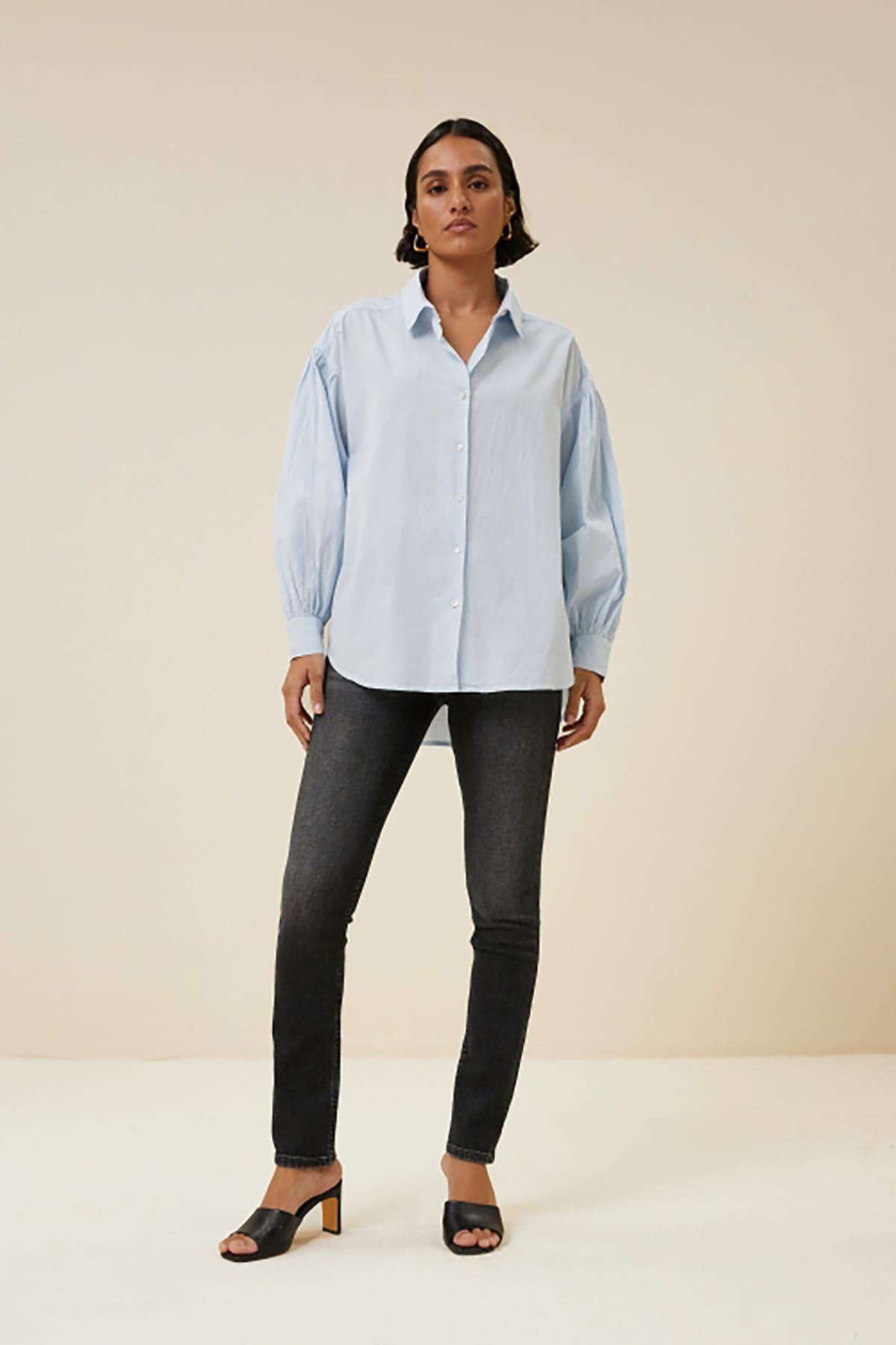 Bluse Sarah chambray light blue Bluse By Bar 