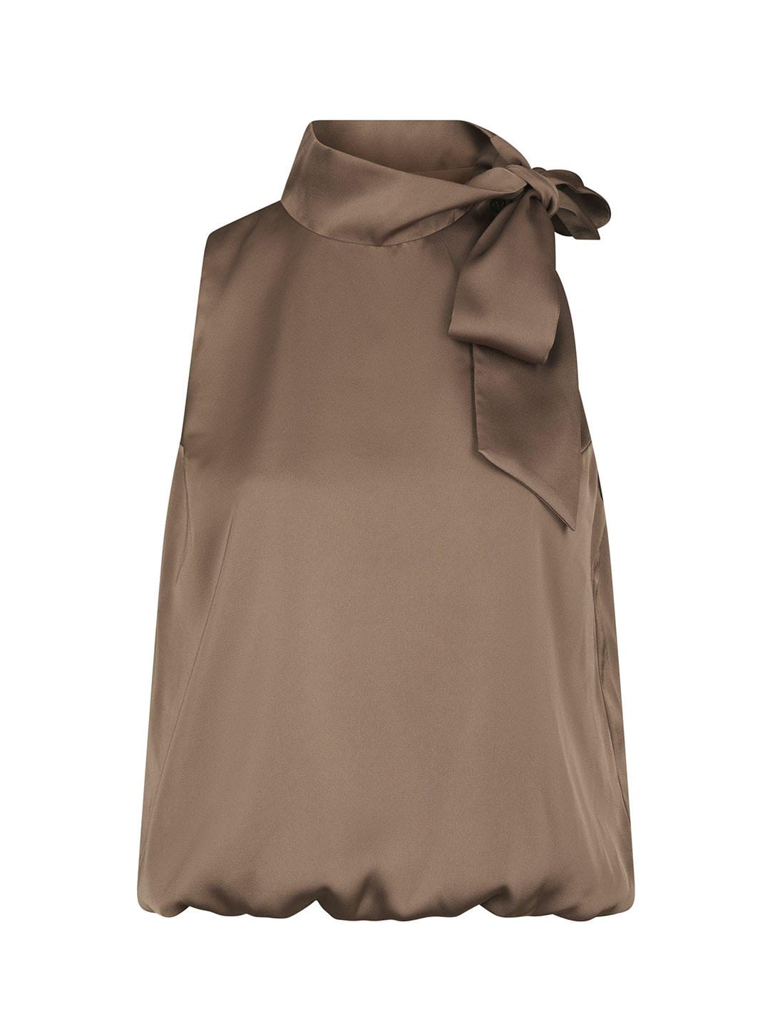 Bluse Veda Drapy Satin Top Dark Taupe Bluse Neo Noir 