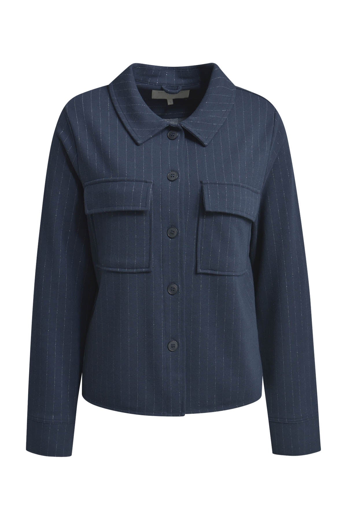 Bluse w/ patched chest pockets navy print Bluse Milano 