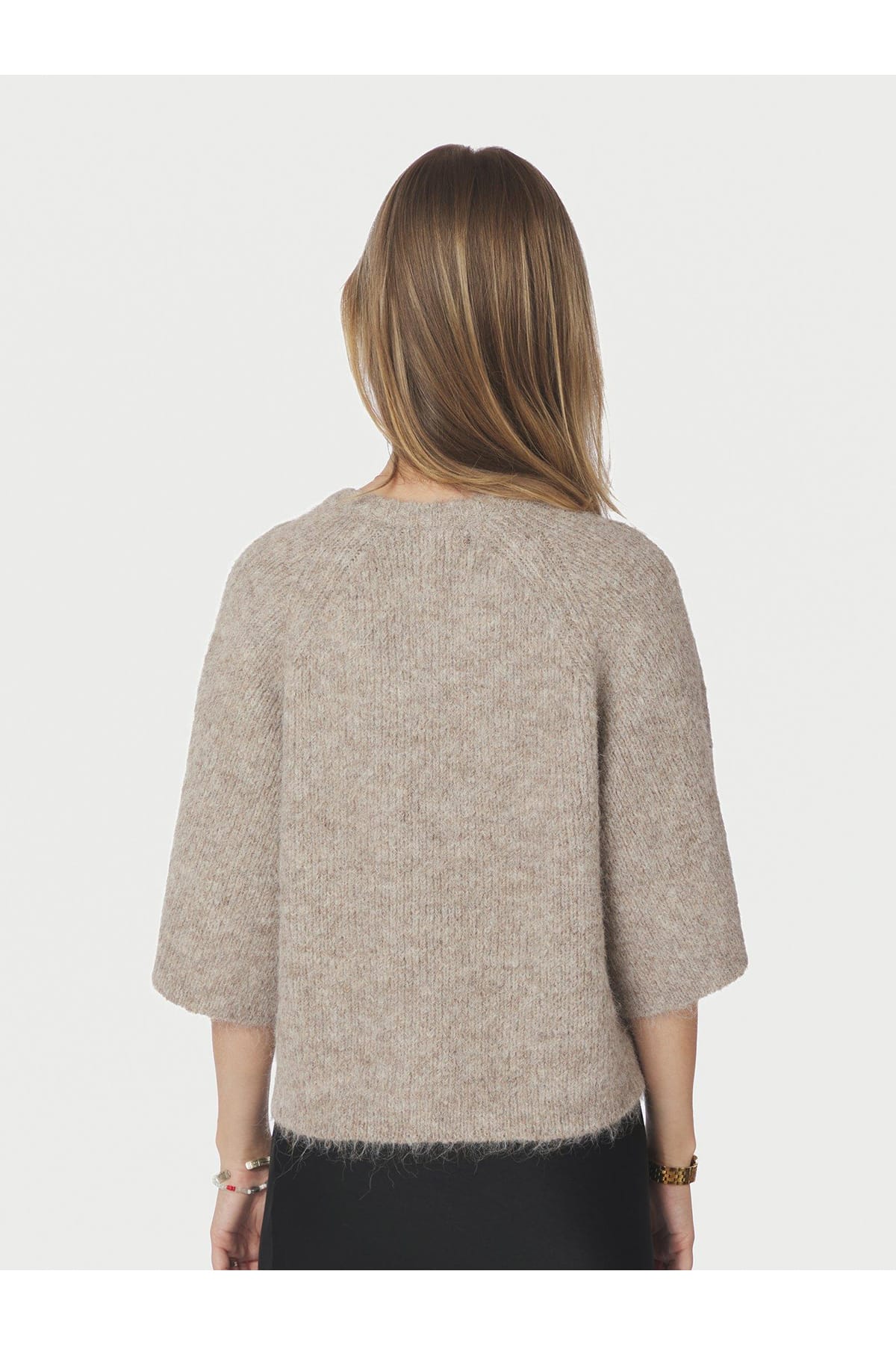 Cardigan Amaya Fluffy Knit Cardigan Beige Melange Cardigan Neo Noir 