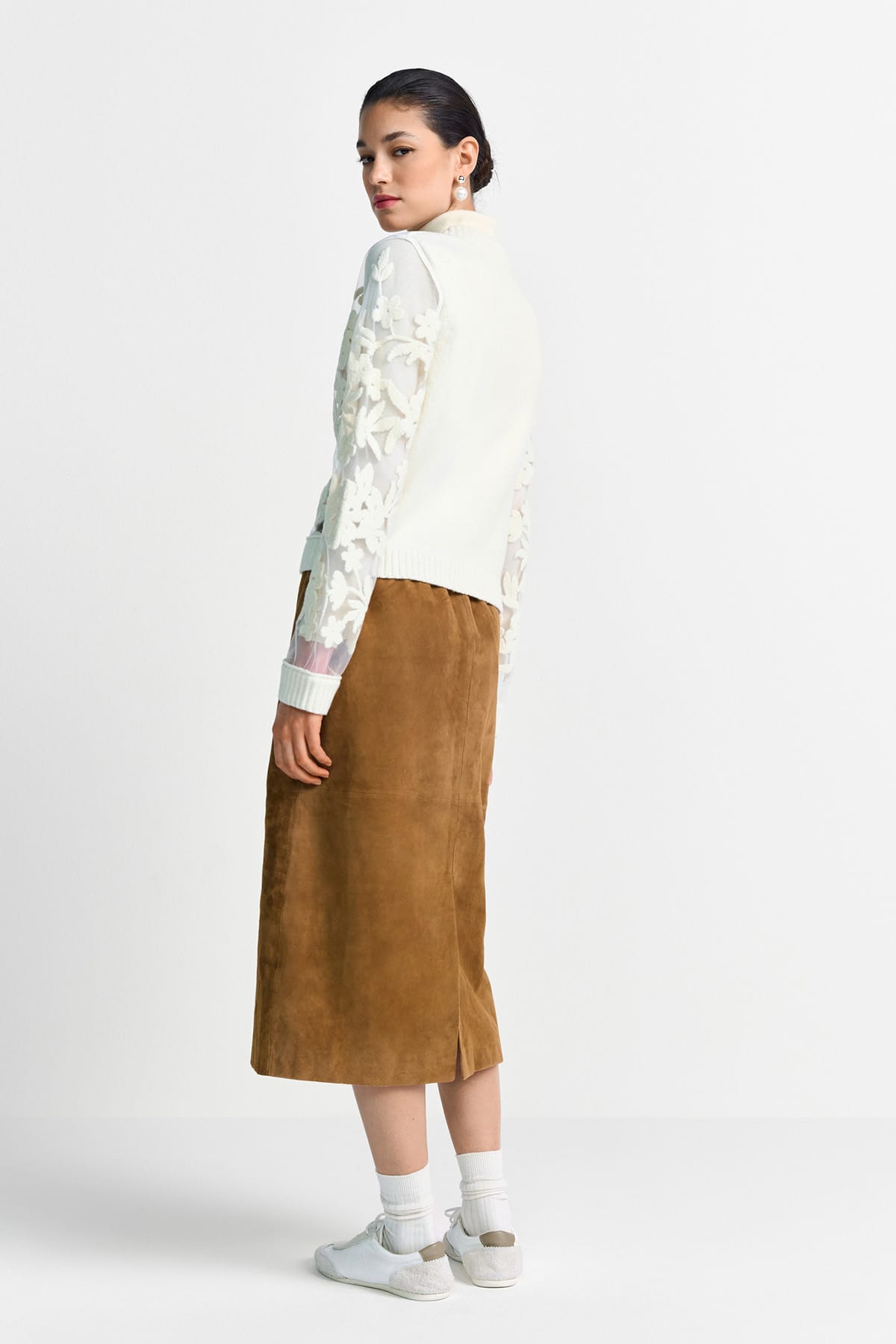 Cardigan CNK Cardi with Mesh Embro pearl white Cardigan Rich&Royal 