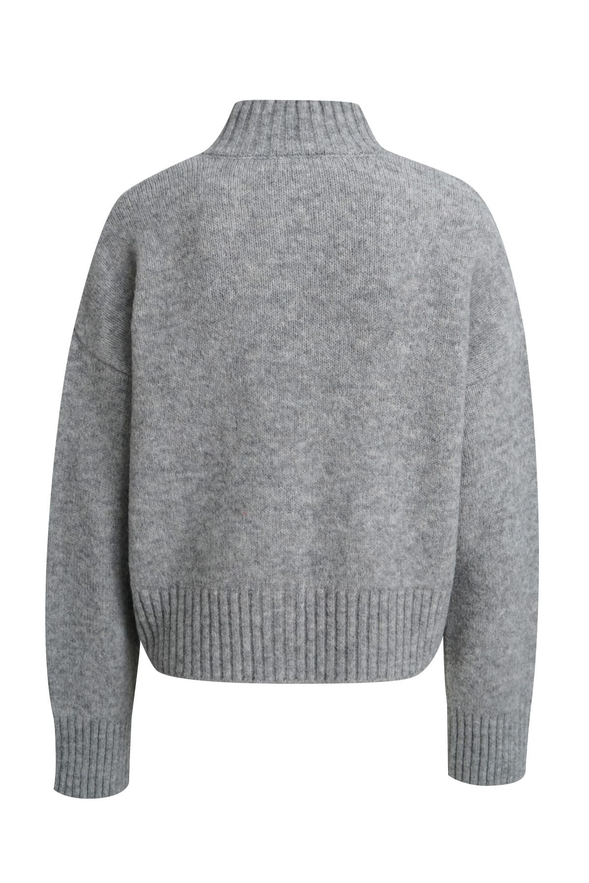 Cardigan dropped-shoulder jacket with ribbed stand-up collar grey Cardigan Milano 