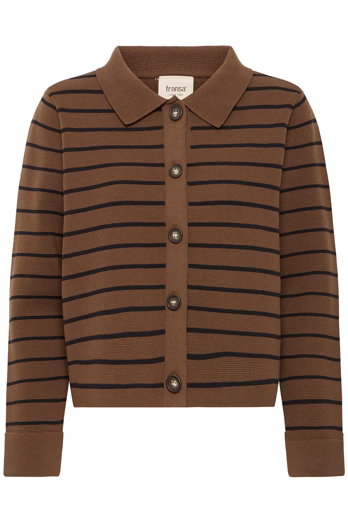 Cardigan FRITA CAR 3 COCOA STRIPE Cardigan Fransa 