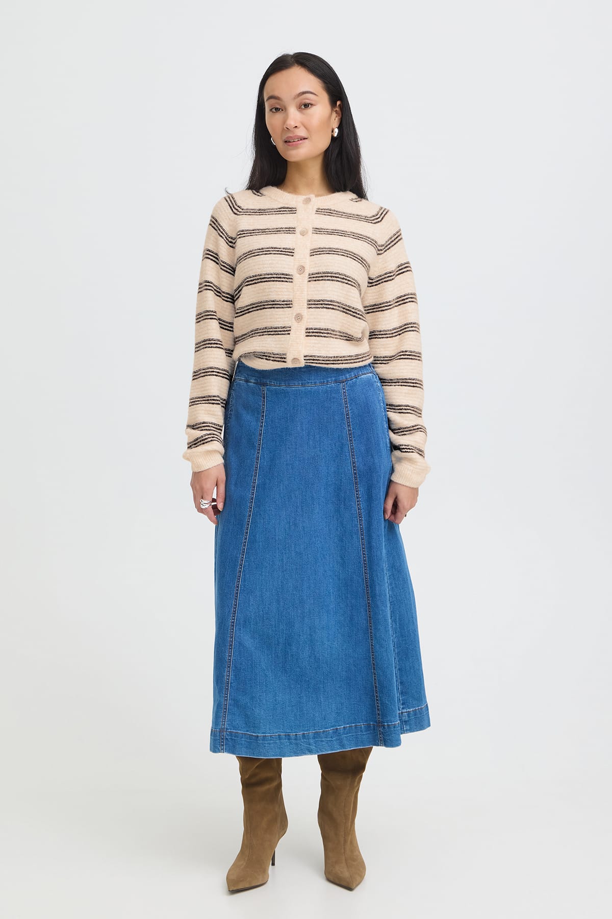 Cardigan FRKENDRA CAR 2 OATMEAL STRIPE Cardigan Fransa 