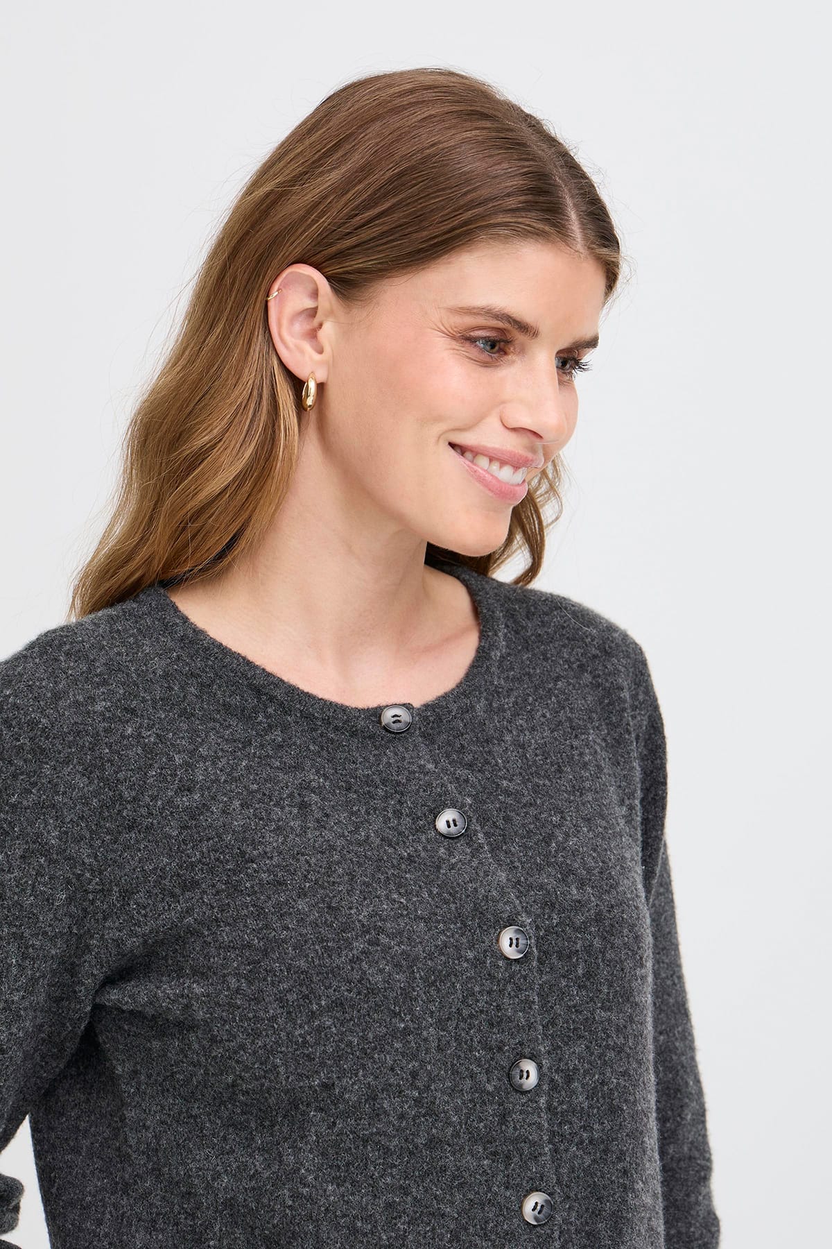 Cardigan FRNOAH CAR 1 CHARCOAL GRAY MELANGE Cardigan Fransa 