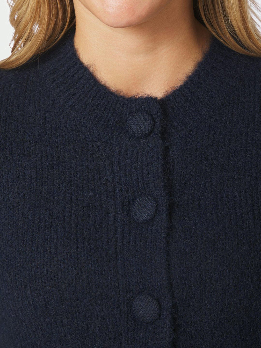 Cardigan Gio Fluffy Knit Cardigan Navy Cardigan Neo Noir 