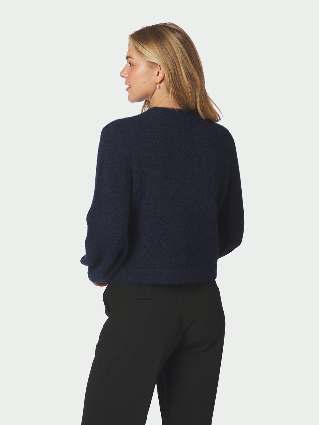Cardigan Gio Fluffy Knit Cardigan Navy Cardigan Neo Noir 