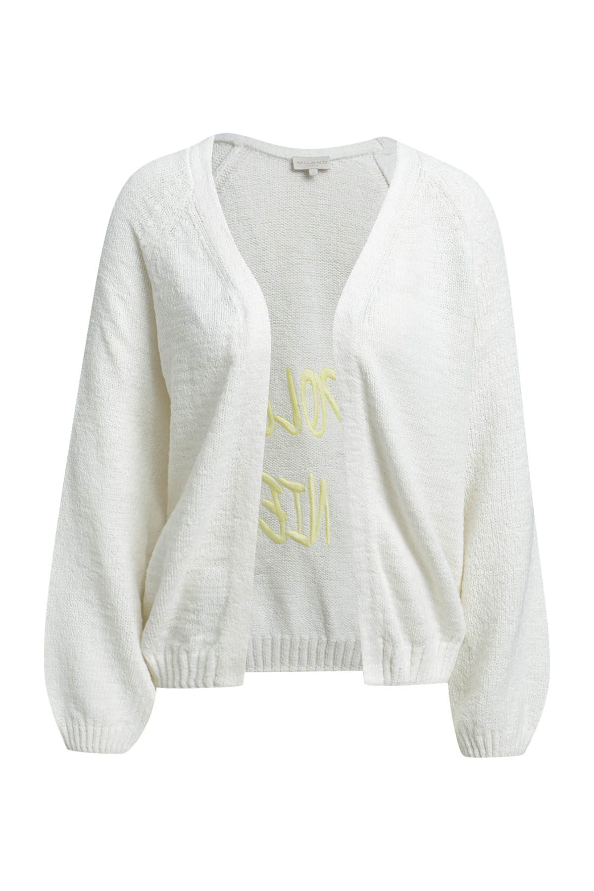 Cardigan oversized open cardigan with 1/1 raglan sleeves lemon print Cardigan Milano 