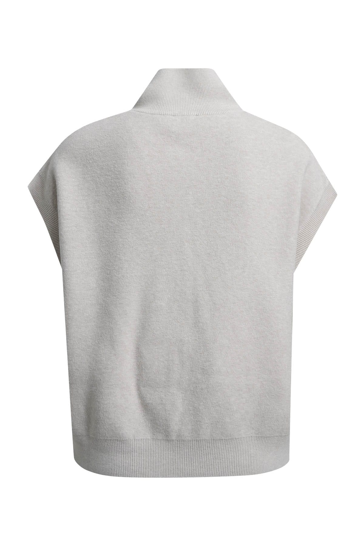 Cardigan oversized vest W 2-way zipper sand Cardigan Milano 