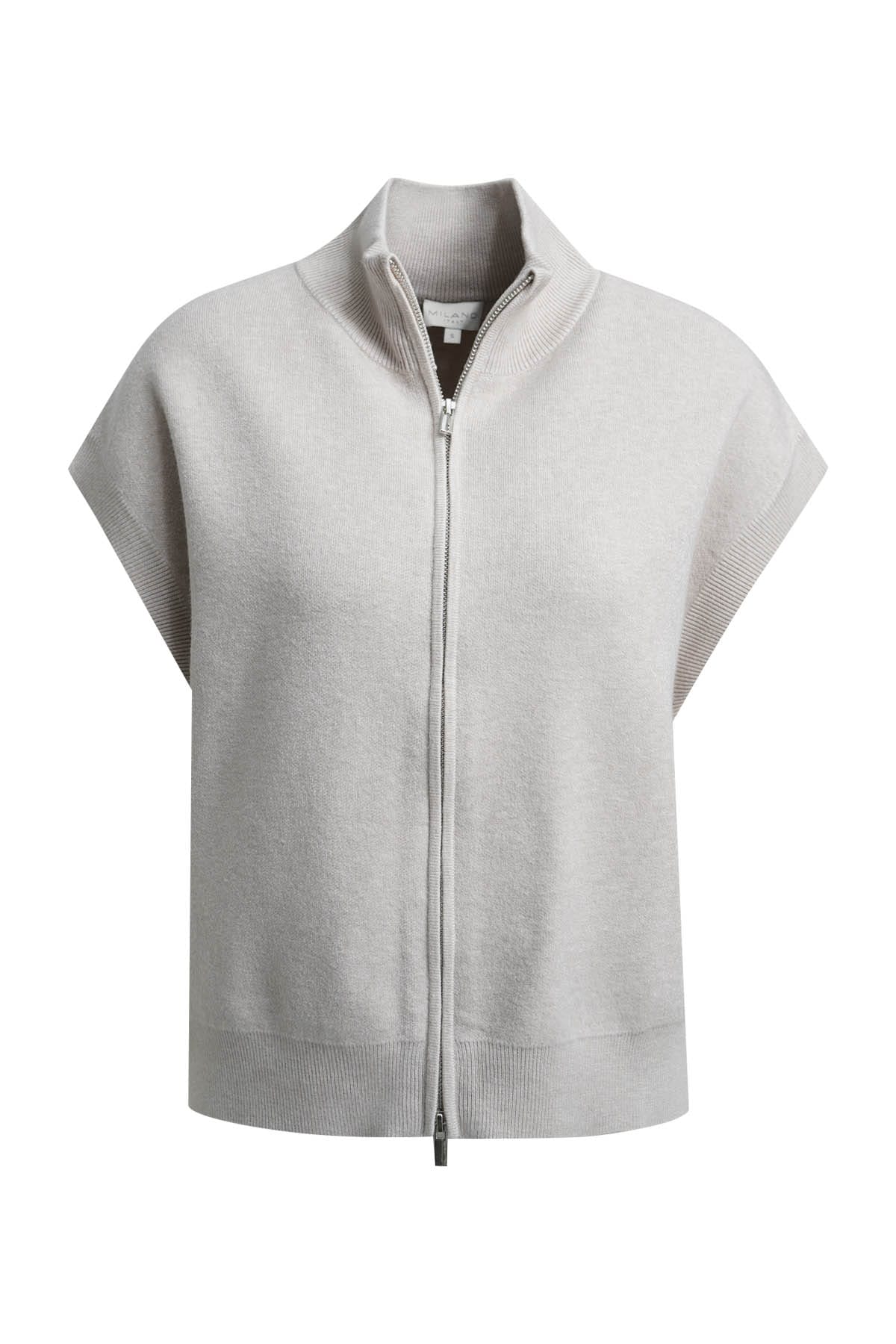 Cardigan oversized vest W 2-way zipper sand Cardigan Milano 