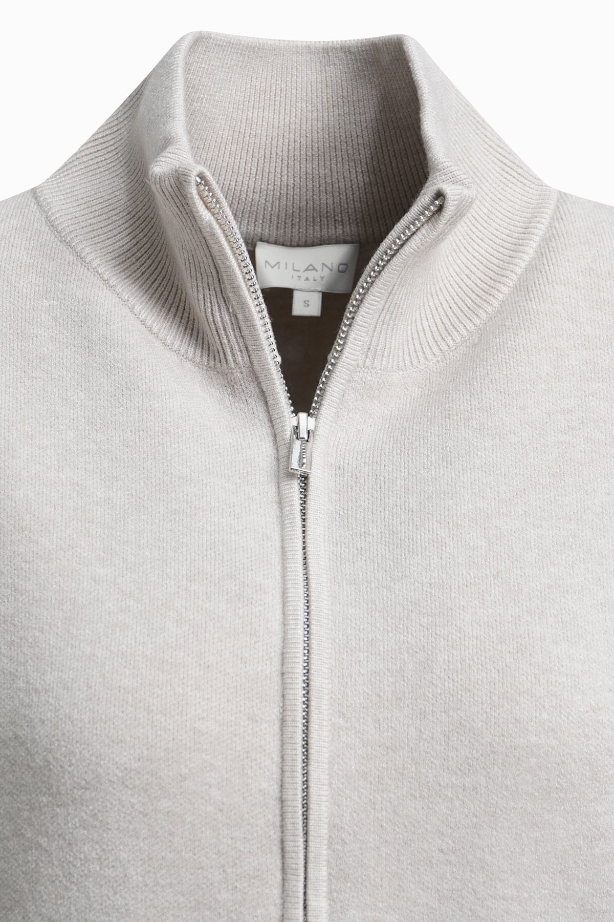 Cardigan oversized vest W 2-way zipper sand Cardigan Milano 
