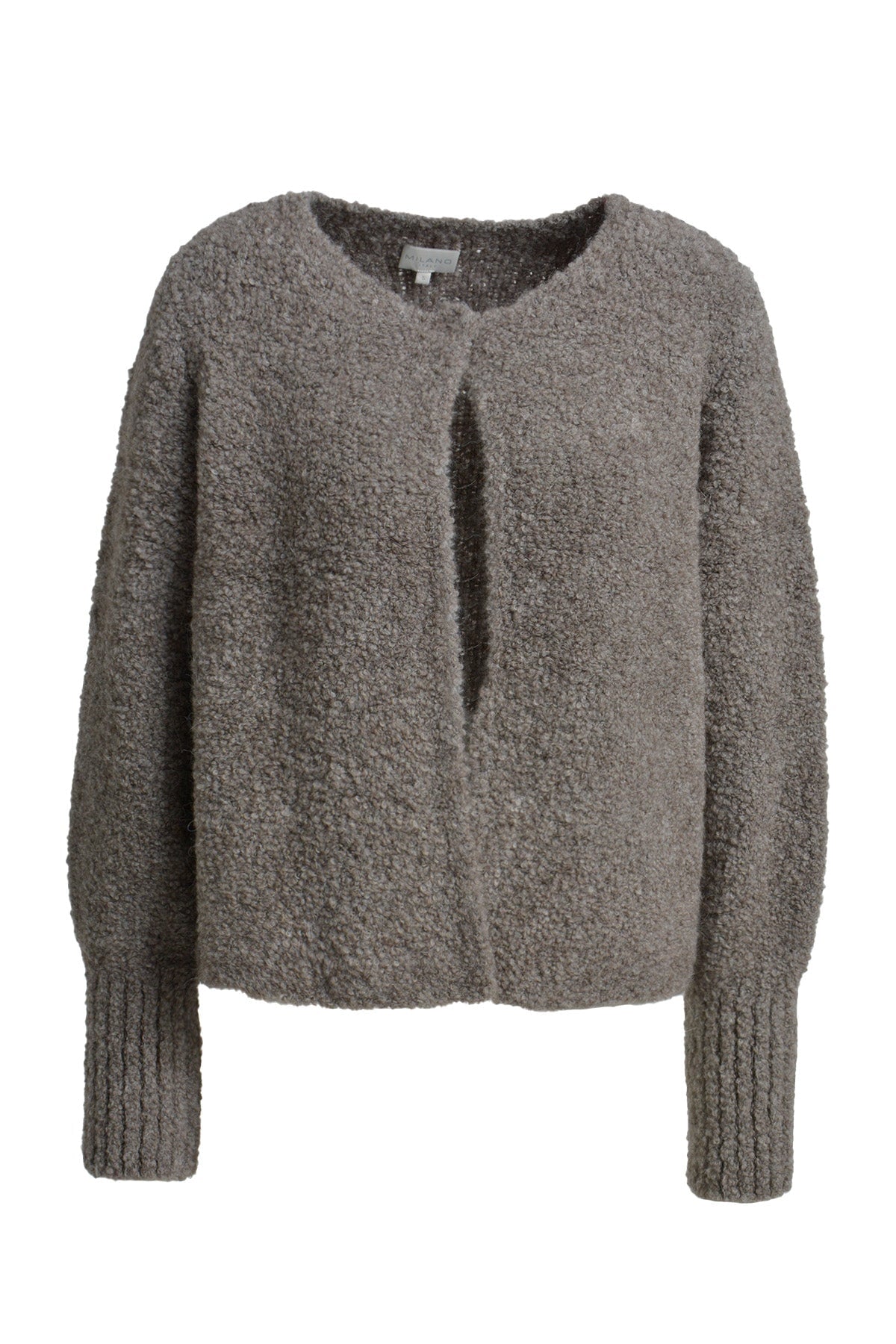Cardigan w/ roundneck pressbutton closure 1/1 sleeve mink Cardigan Milano 